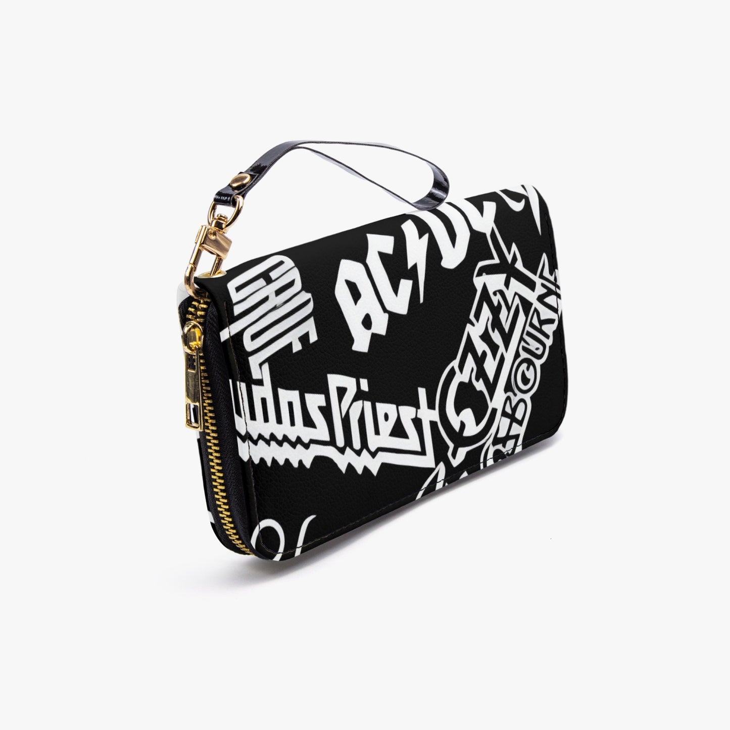 982. CLASSIC ROCK (BLACK/WHITE) Wallet with Wrist Strap