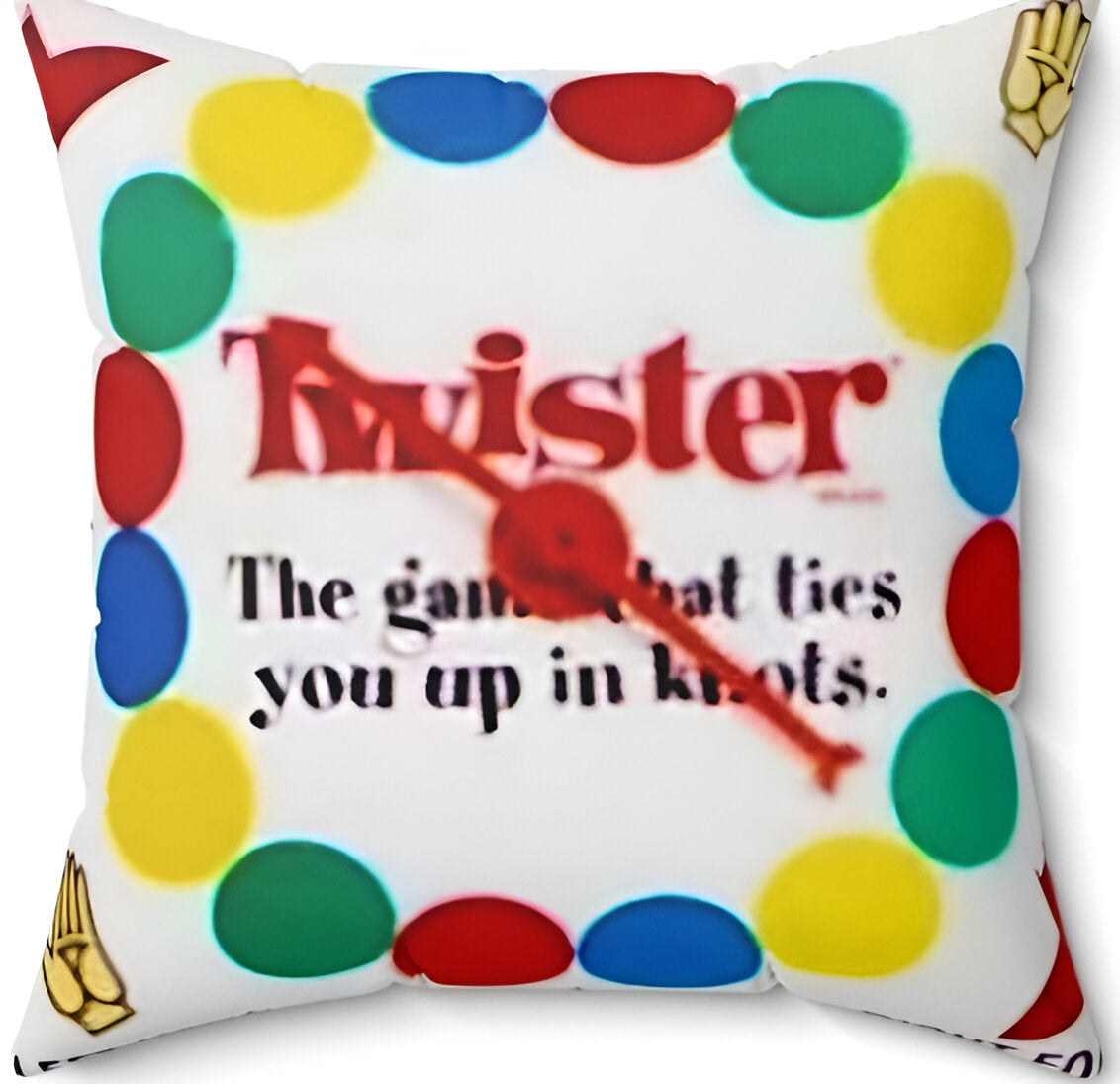 "Classic Twister Game Throw Pillow "Add a Twist of Fun to Your Home Decor" - Spun Polyester Square Pillow Printify