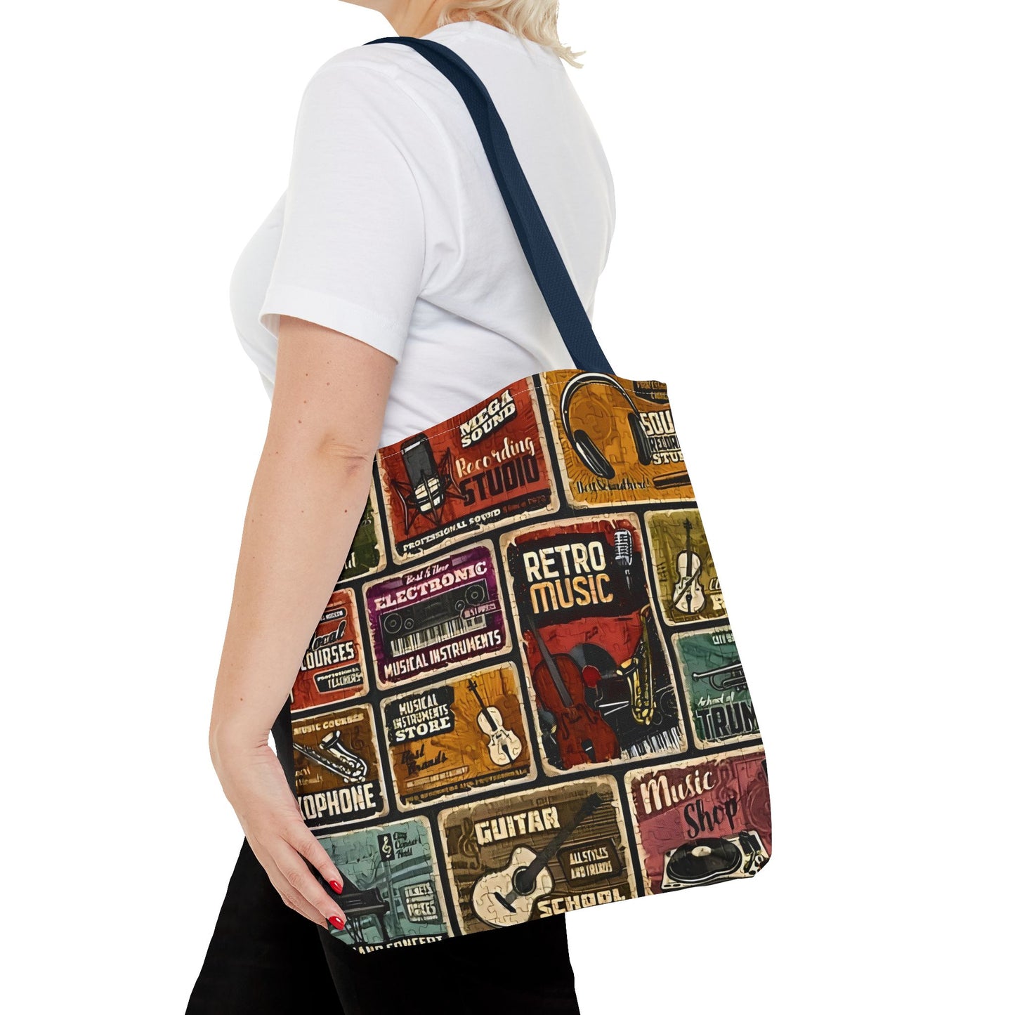 Retro Music - Tote Bag (AOP) - Rock n Royalty Designs