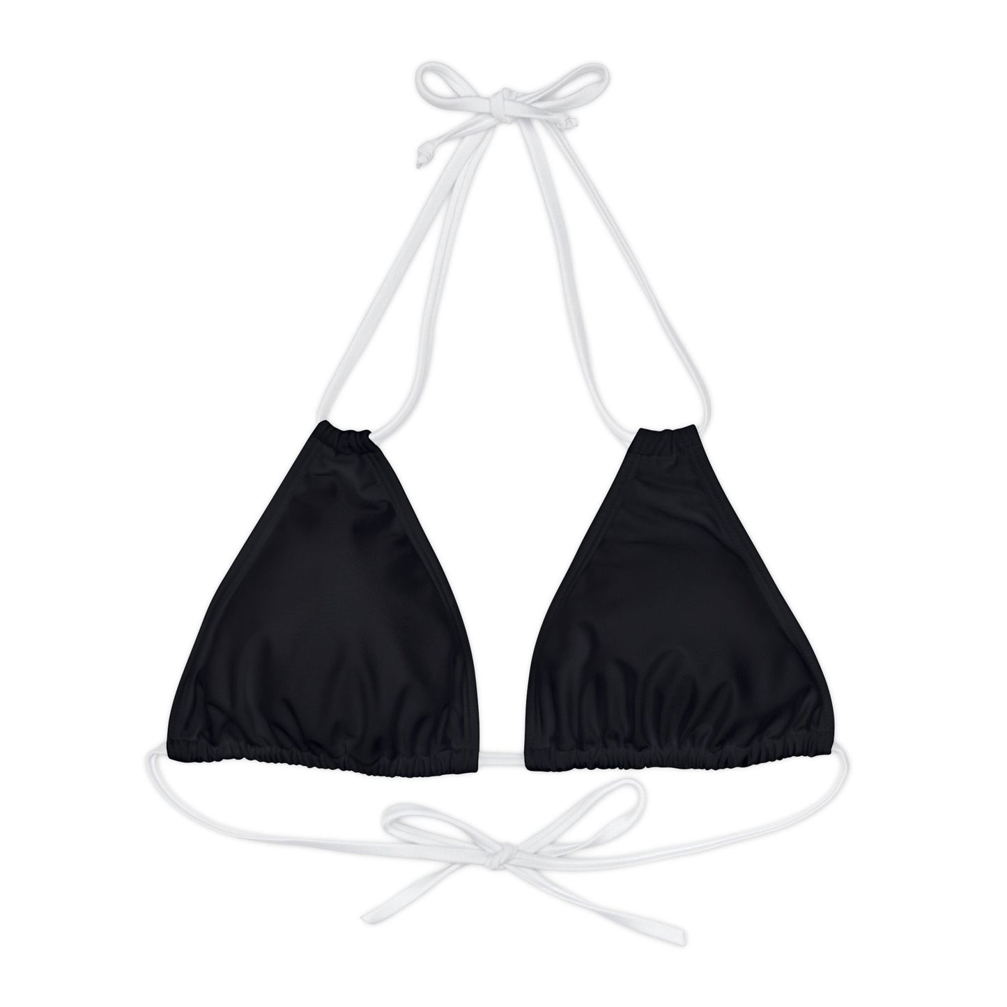 BLACK Strappy Triangle Bikini Top (AOP) - Rock n Royalty Designs