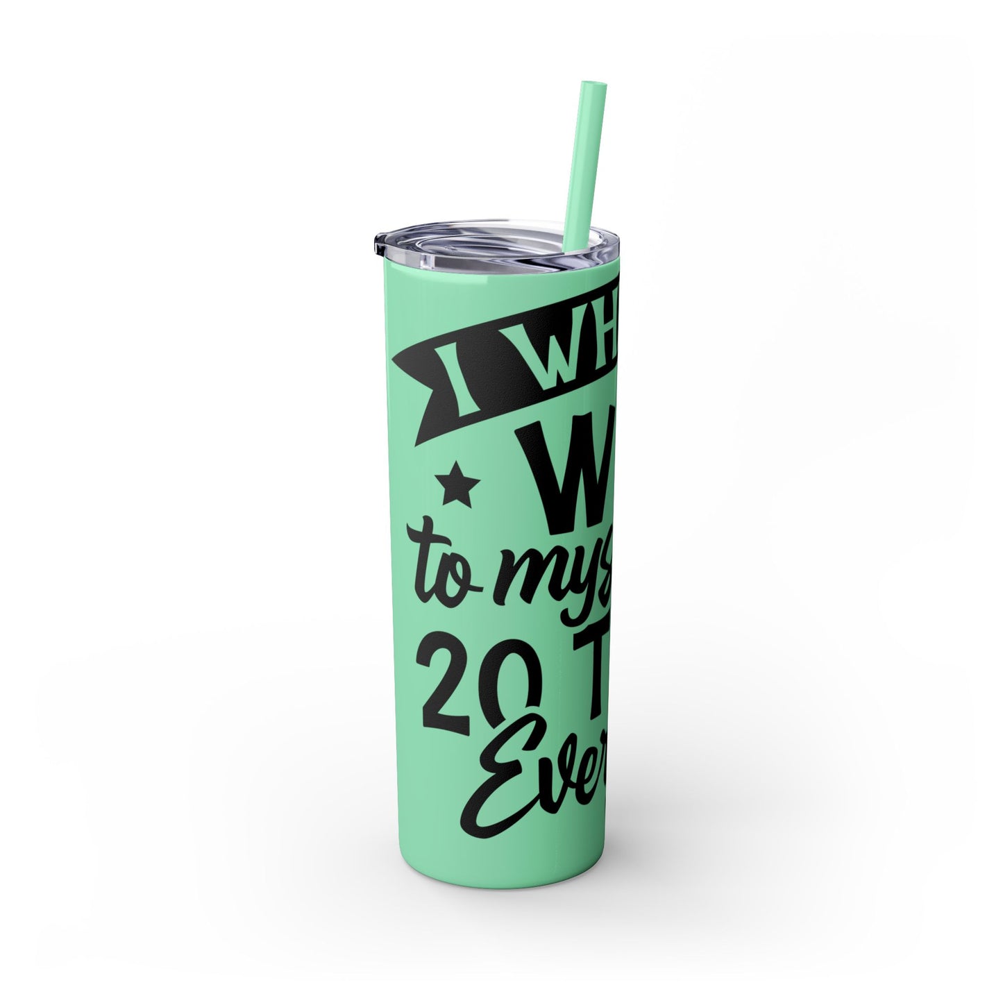 Whispers WTF - Skinny Tumbler with Straw, 20oz Printify