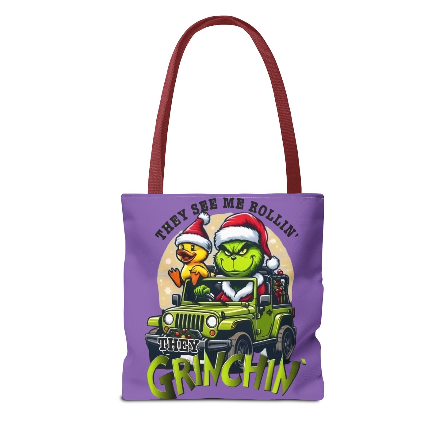 Funny Grinch Tote Bag - They see me Rollin, they Hàtin Printify