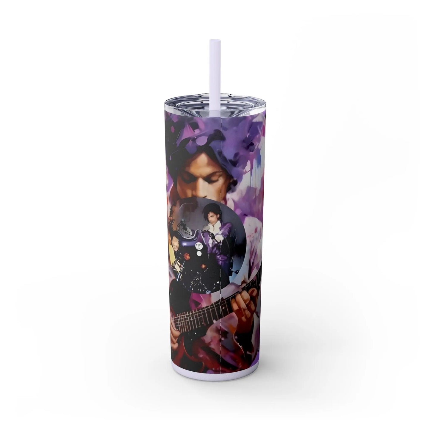 Music- Prince - Record & Label - Skinny Tumbler with Straw, 20oz - Rock n Royalty Designs