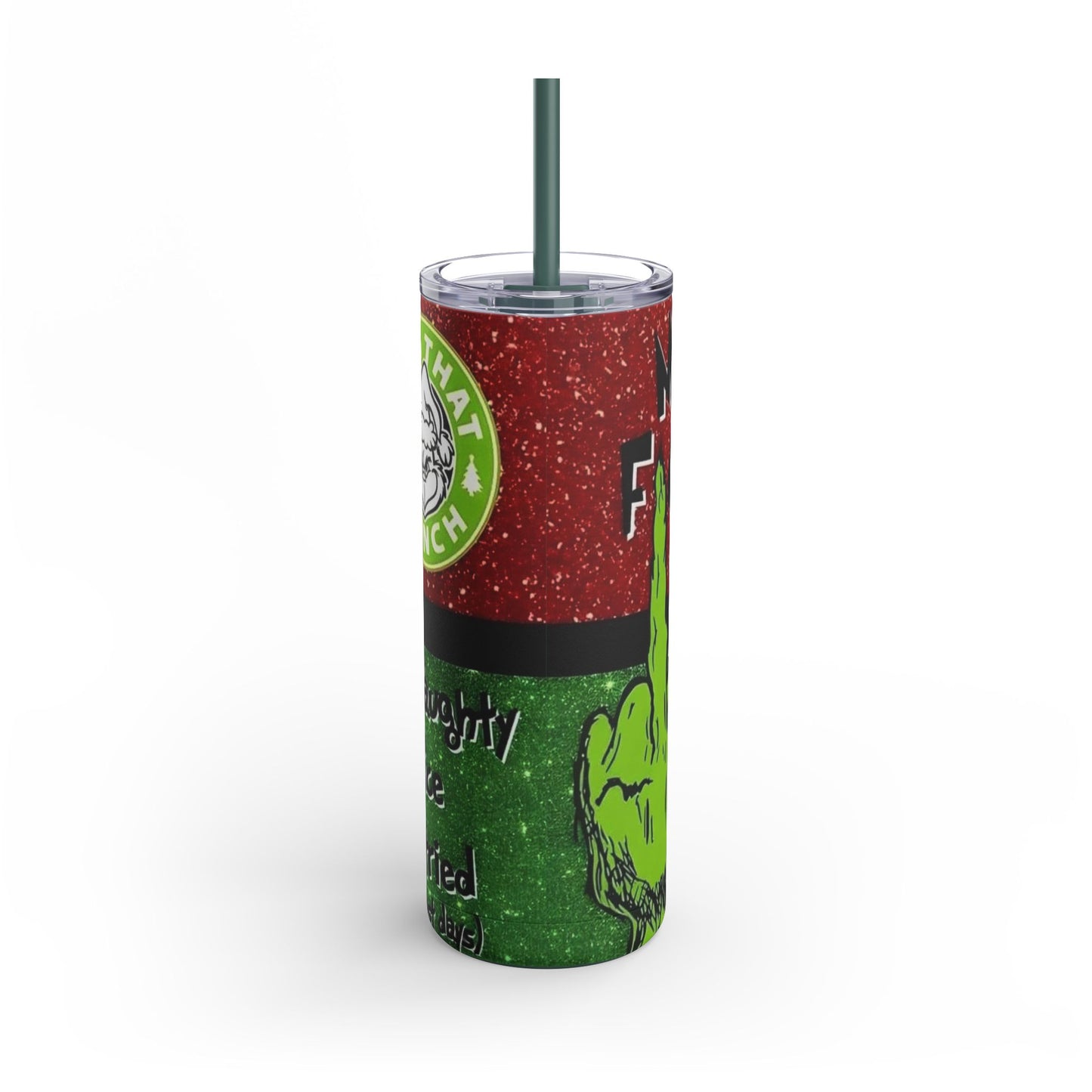 GRINCH Merry F@ckin Christmas - Skinny Matte Tumbler, 20oz Printify