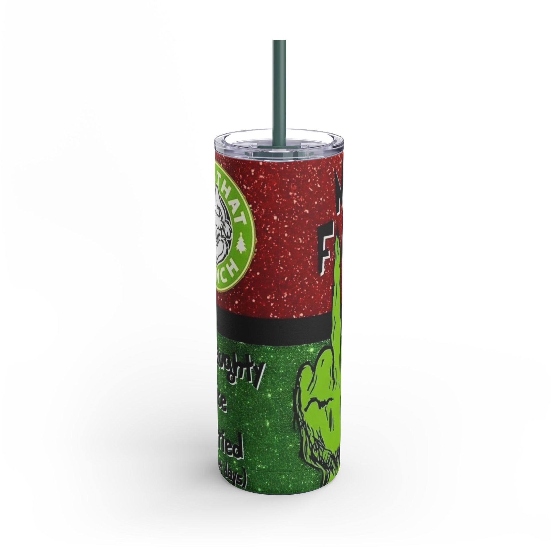 GRINCH Merry F@ckin Christmas - Skinny Matte Tumbler, 20oz Printify