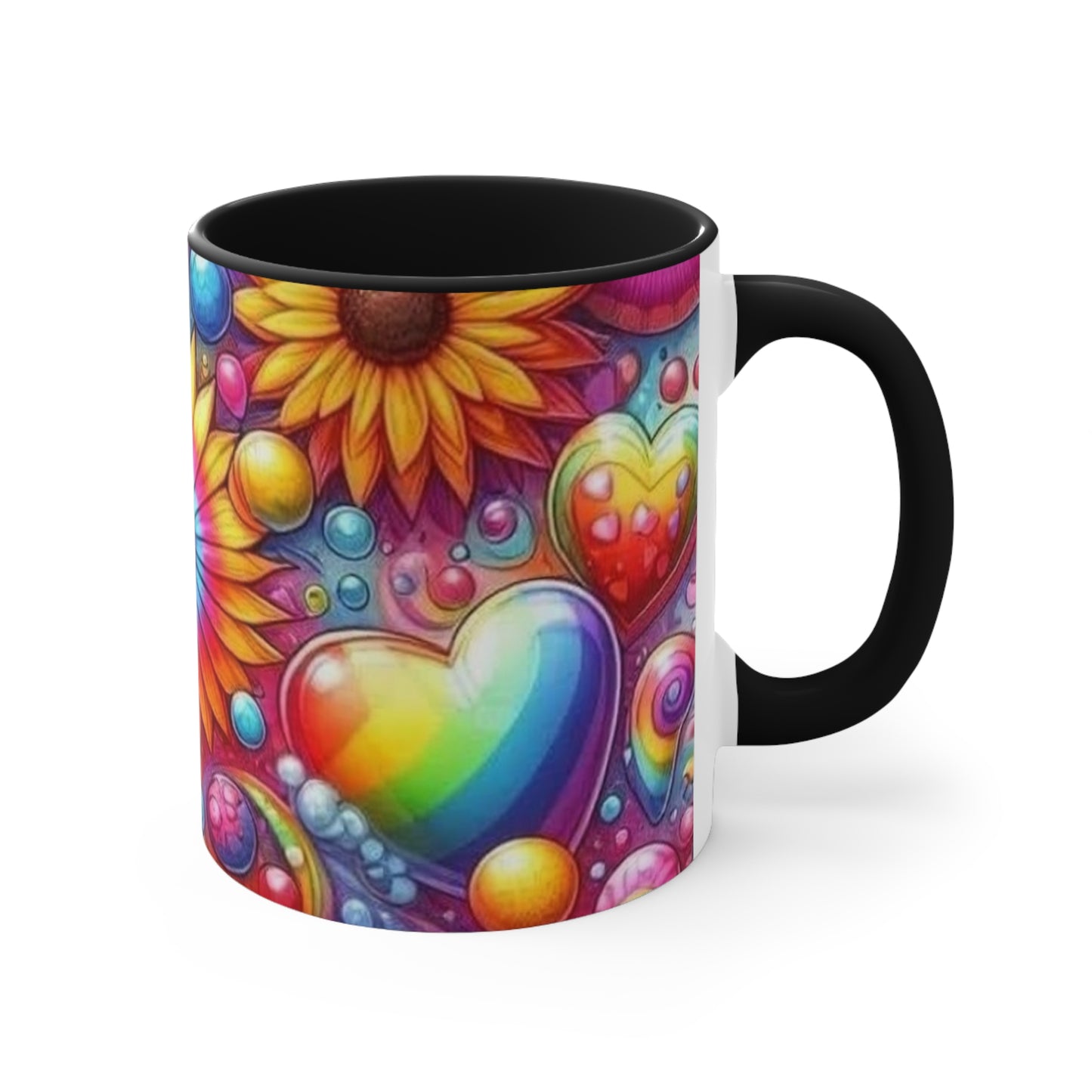 BRIGHT COLORFUL SUNFLOWER DESIGN - Accent Mugs - Rock n Royalty Designs