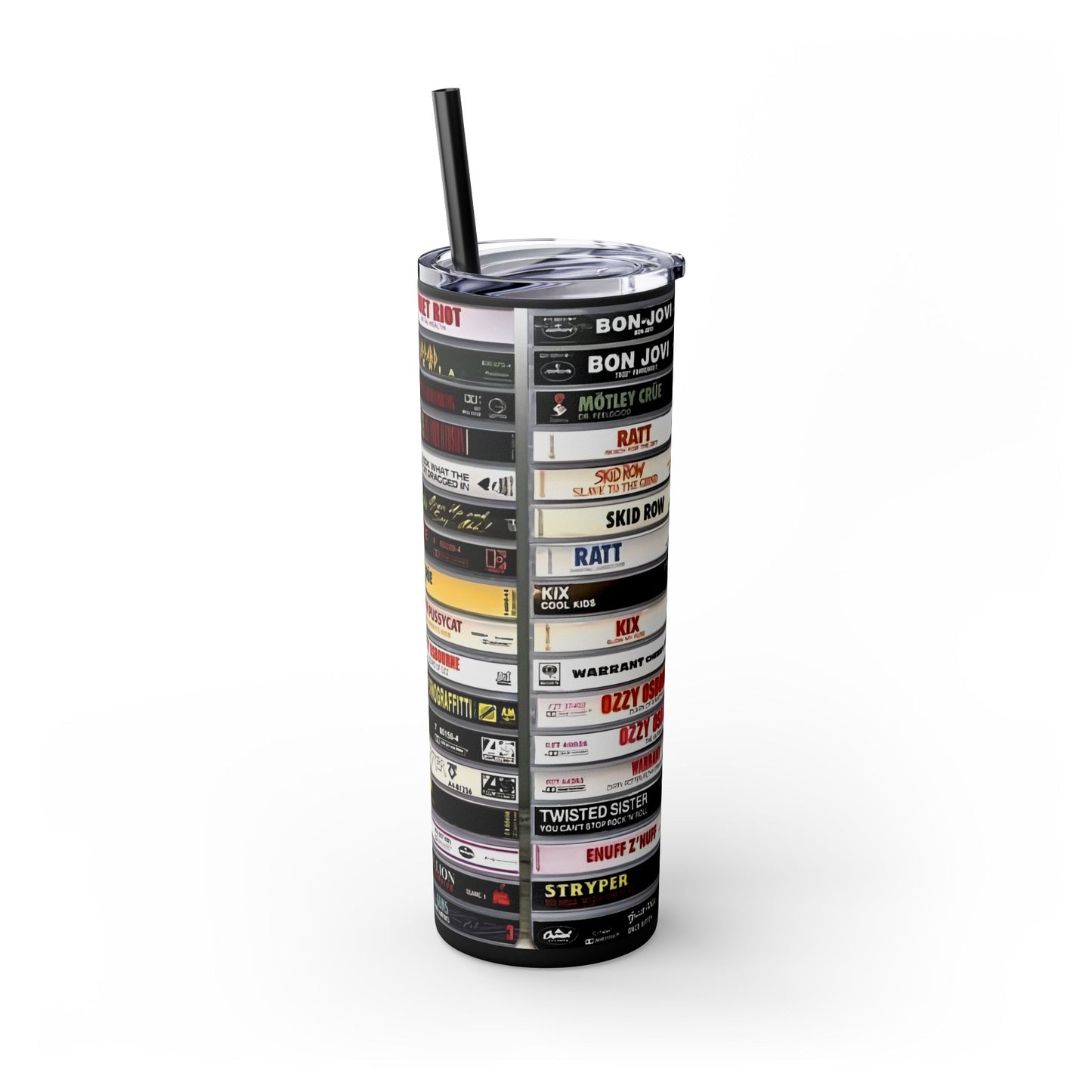 CLASSIC ROCK - 80s Rockers -Skinny Tumbler with Straw, 20oz - Rock n Royalty Designs