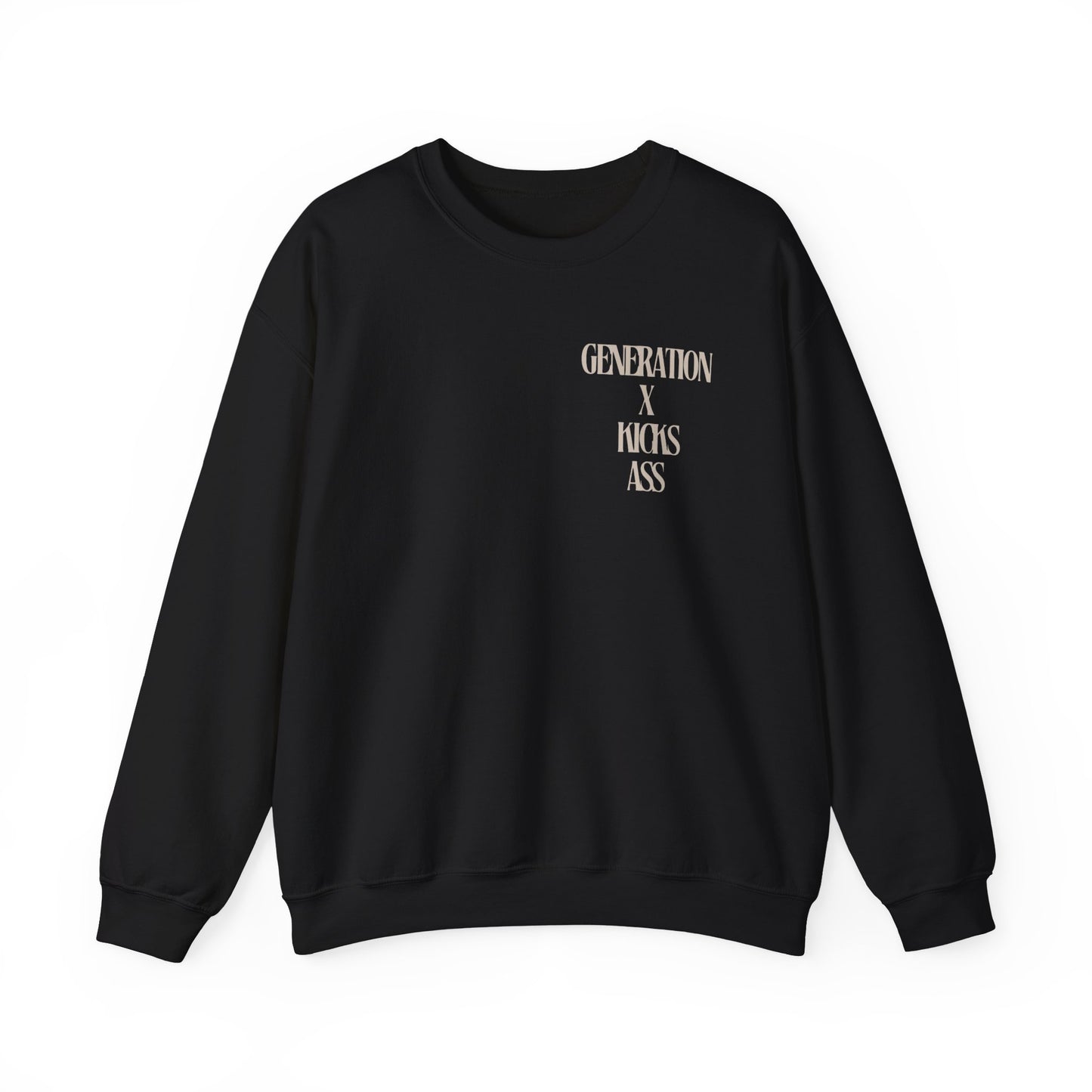 "Generation X Kicks Ass Sweatshirt | Retro 80s Nostalgia Heavy Blend™ Crewneck Sweatshirt Printify