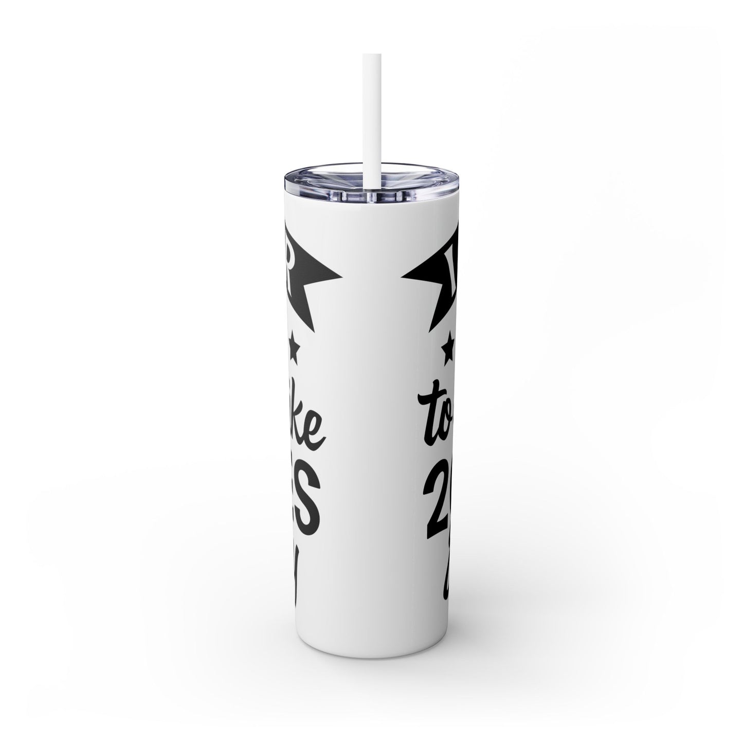 Whispers WTF - Skinny Tumbler with Straw, 20oz Printify