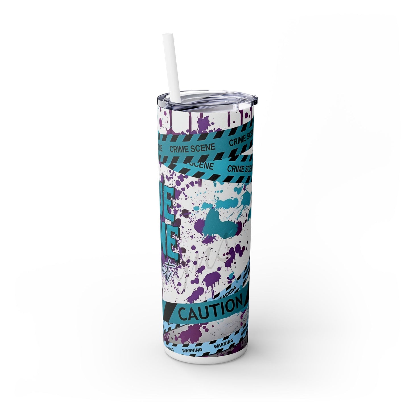 True Crime Blue - Skinny Tumbler with Straw, 20oz - Rock n Royalty Designs