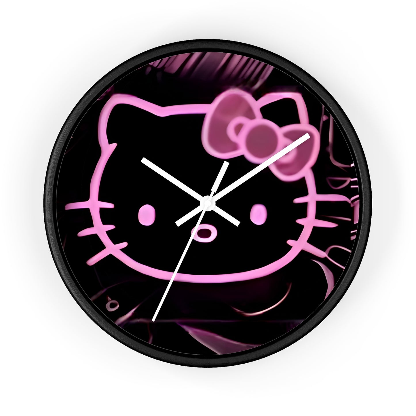 MS. KItty- Black/Pink - Wall Clock Printify