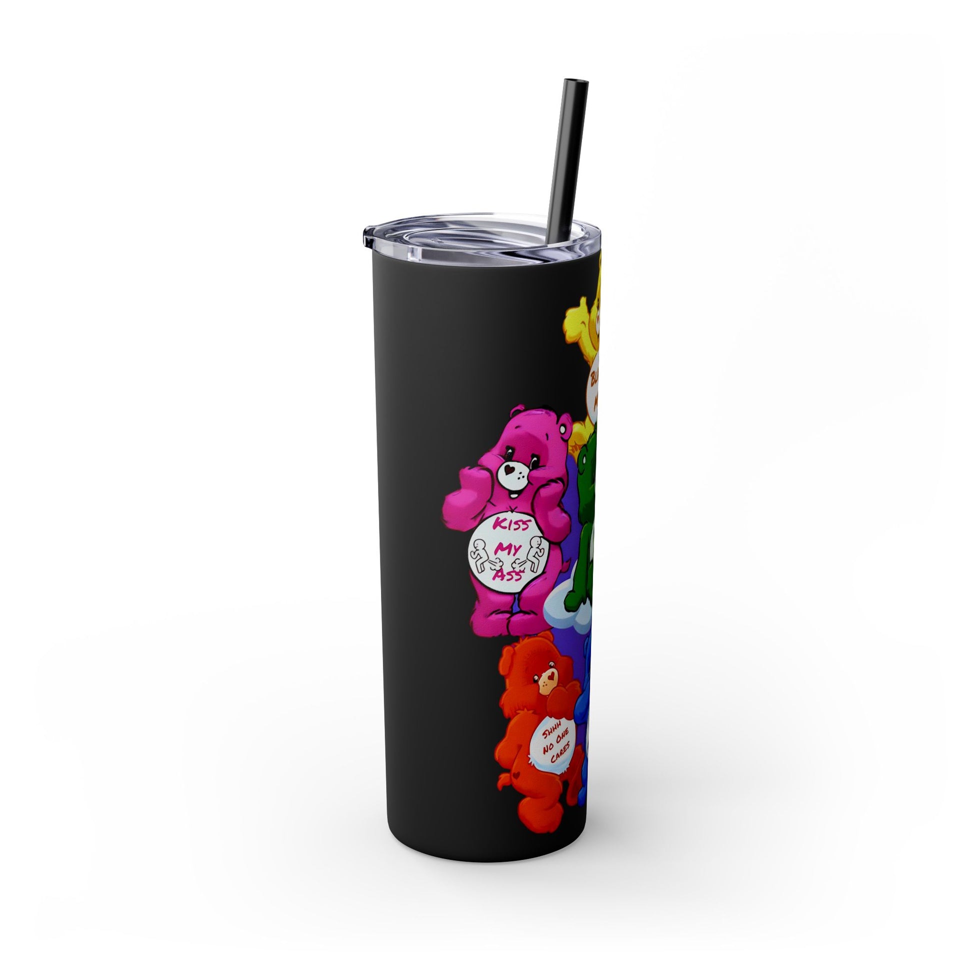 THE CAST OF NO CARE BEARS -,Skinny Tumbler with Straw, 20oz - Rock n Royalty Designs