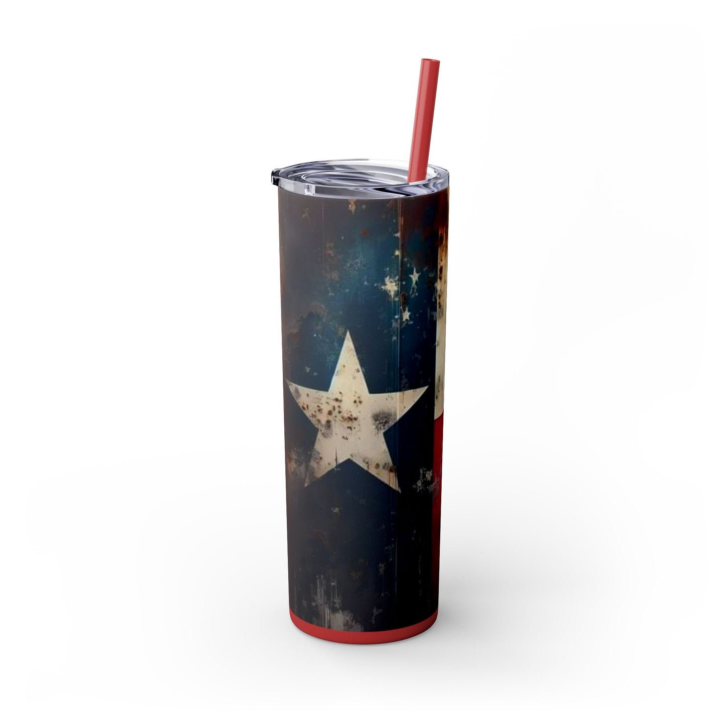 Rust Flag -Skinny Tumbler with Straw, 20oz Printify