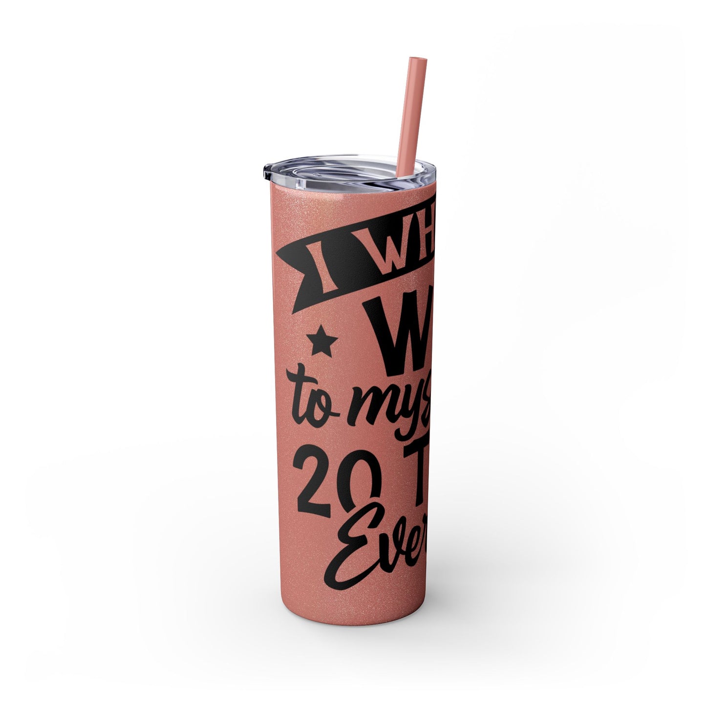 Whispers WTF - Skinny Tumbler with Straw, 20oz Printify