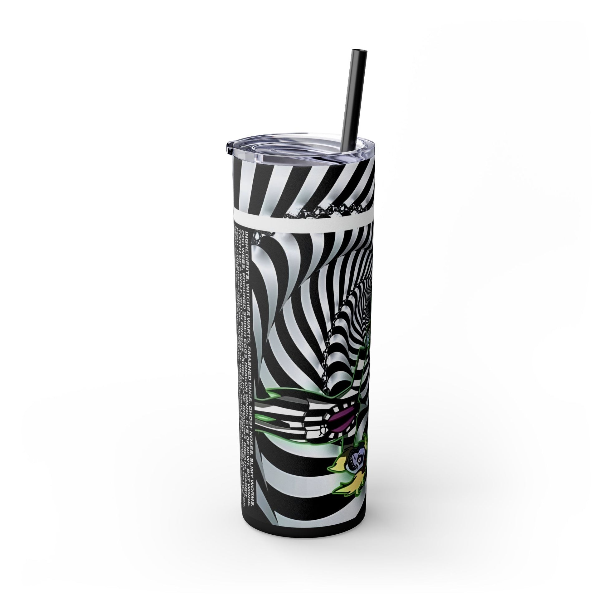 HALLOWEEN BEETLE JUICE CHAPSTICK - Skinny Tumbler with Straw, 20oz - Rock n Royalty Designs