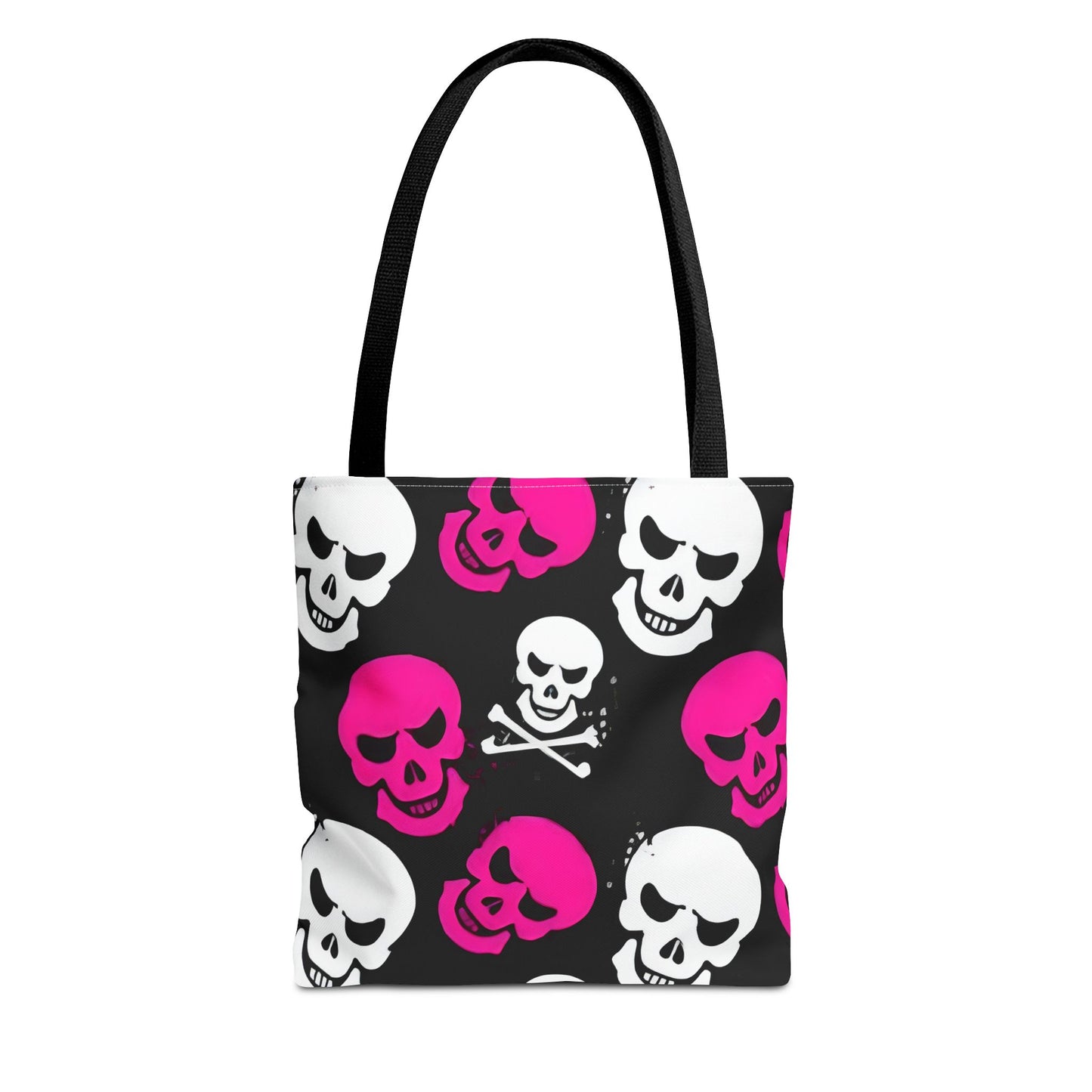 BLK WHT PINK SKULL - Tote Bag (AOP) - Rock n Royalty Designs