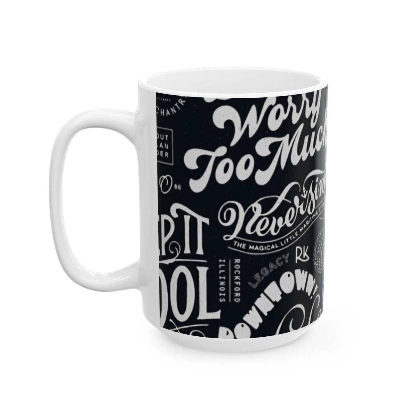 BLK/WHT "Coffee" Ceramic Mug, (11oz, 15oz) Printify