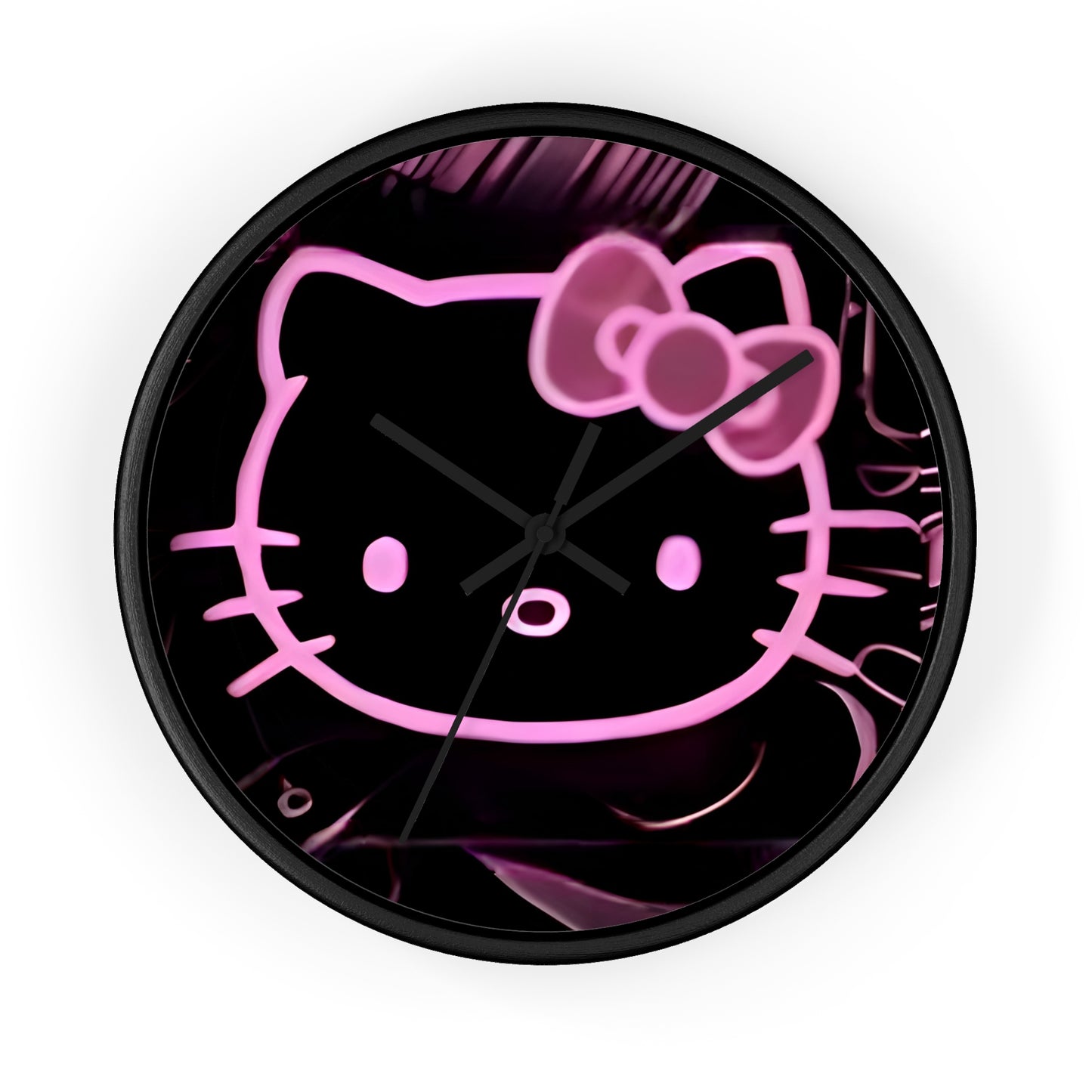 MS. KItty- Black/Pink - Wall Clock Printify