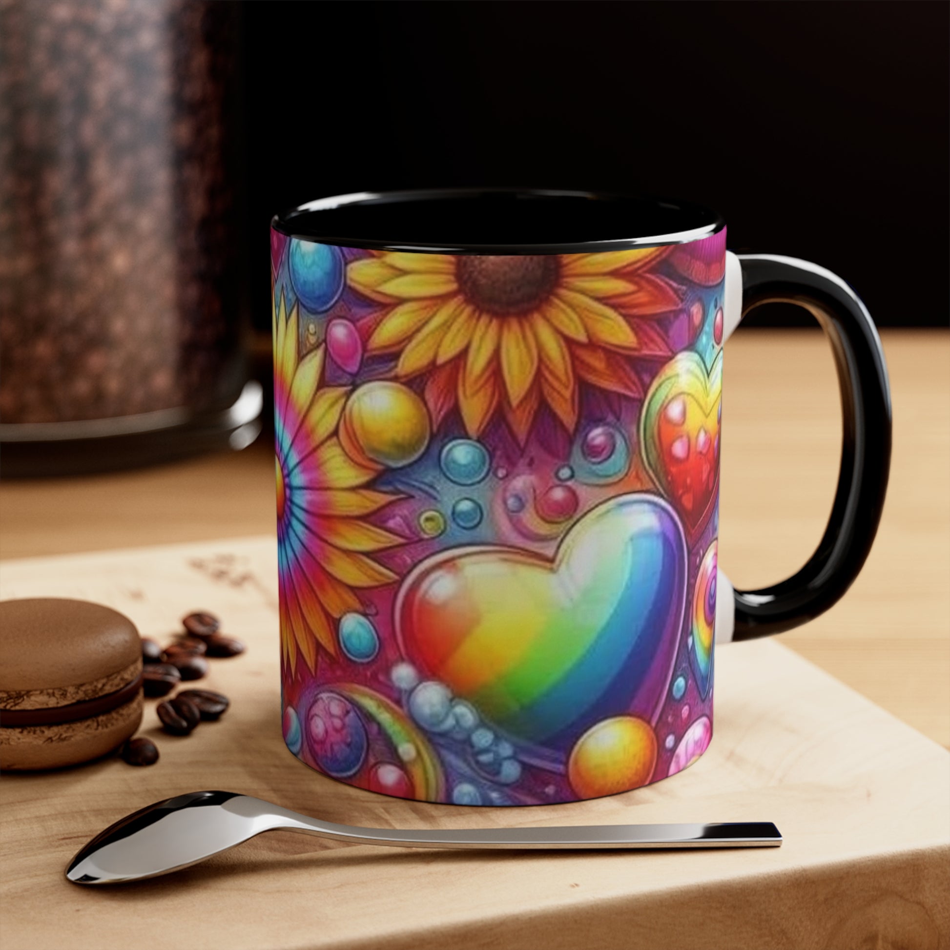 BRIGHT COLORFUL SUNFLOWER DESIGN - Accent Mugs - Rock n Royalty Designs