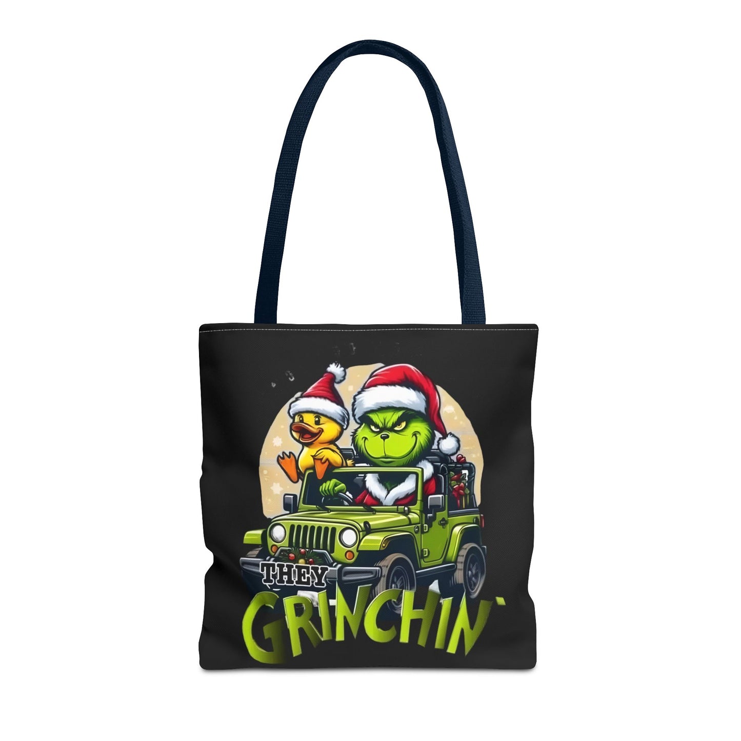 Funny Grinch Tote Bag - They see me Rollin, they Hàtin Printify