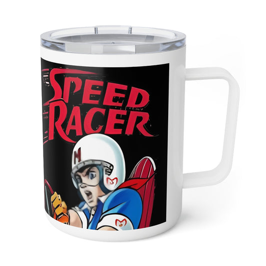 Coffee Mug SPEED RACE R  Old Cartoon 10oz Insulated