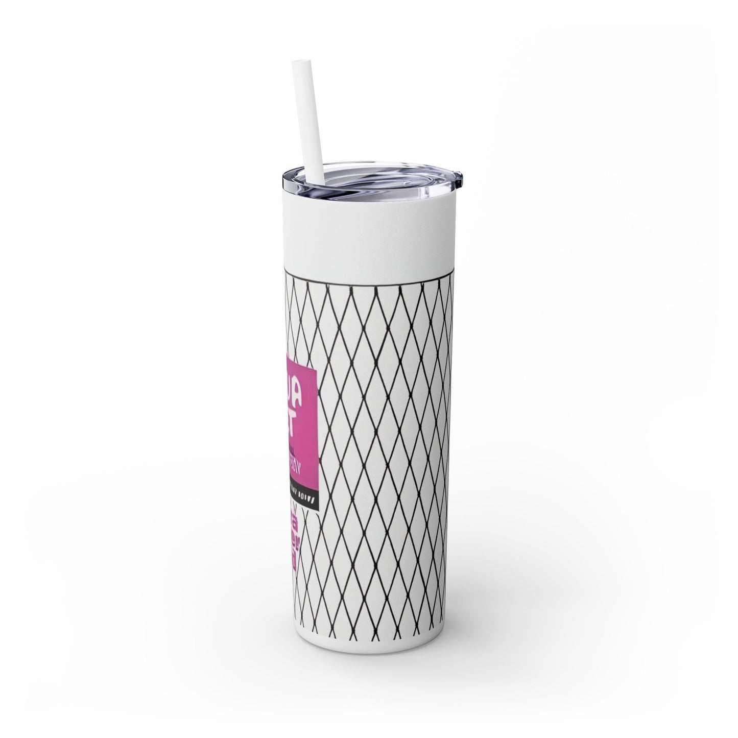 AQUA NET Skinny Tumbler with Straw, 20oz - Rock n Royalty Designs