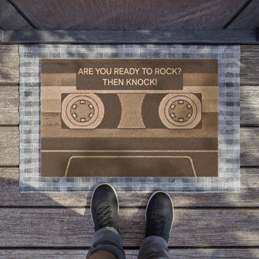 ARE YOU READY TO ROCK? THEN KNOCK! Doormat - Rock n Royalty Designs