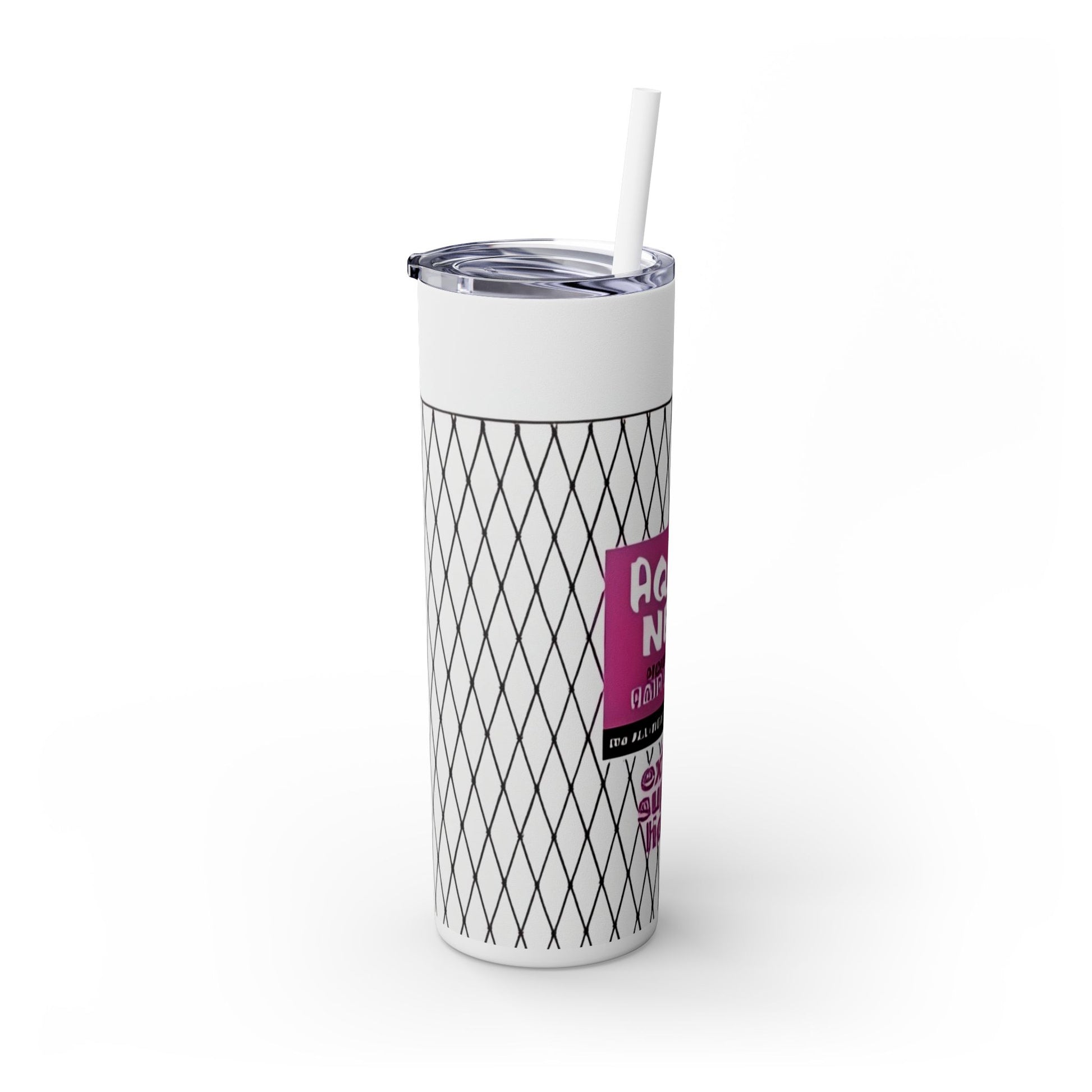 AQUA NET Skinny Tumbler with Straw, 20oz - Rock n Royalty Designs