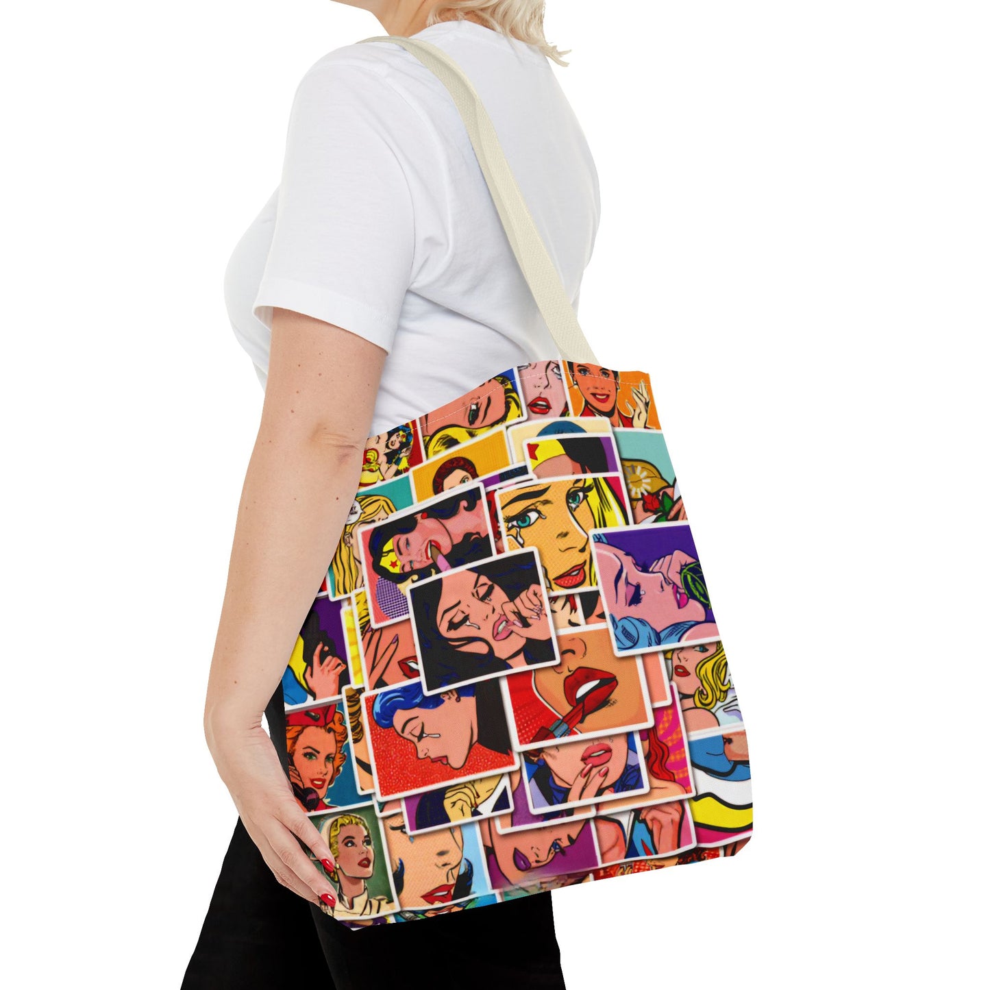 Modern Woman Comic Style - Tote Bag (AOP) - Rock n Royalty Designs