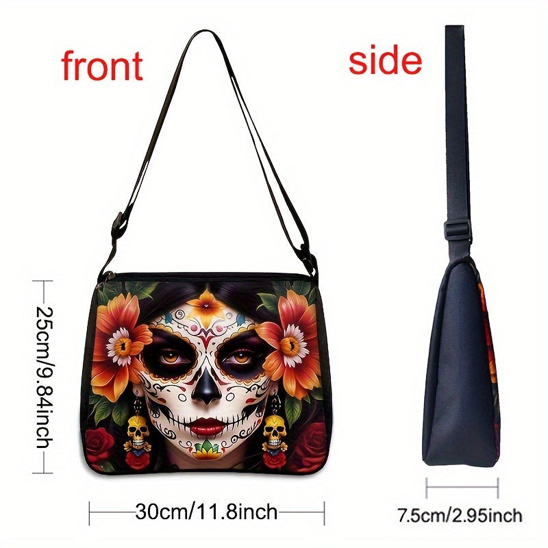 Skull Print Crossbody Bag - Fashion Shoulder Travel Purse - Rock n Royalty Designs