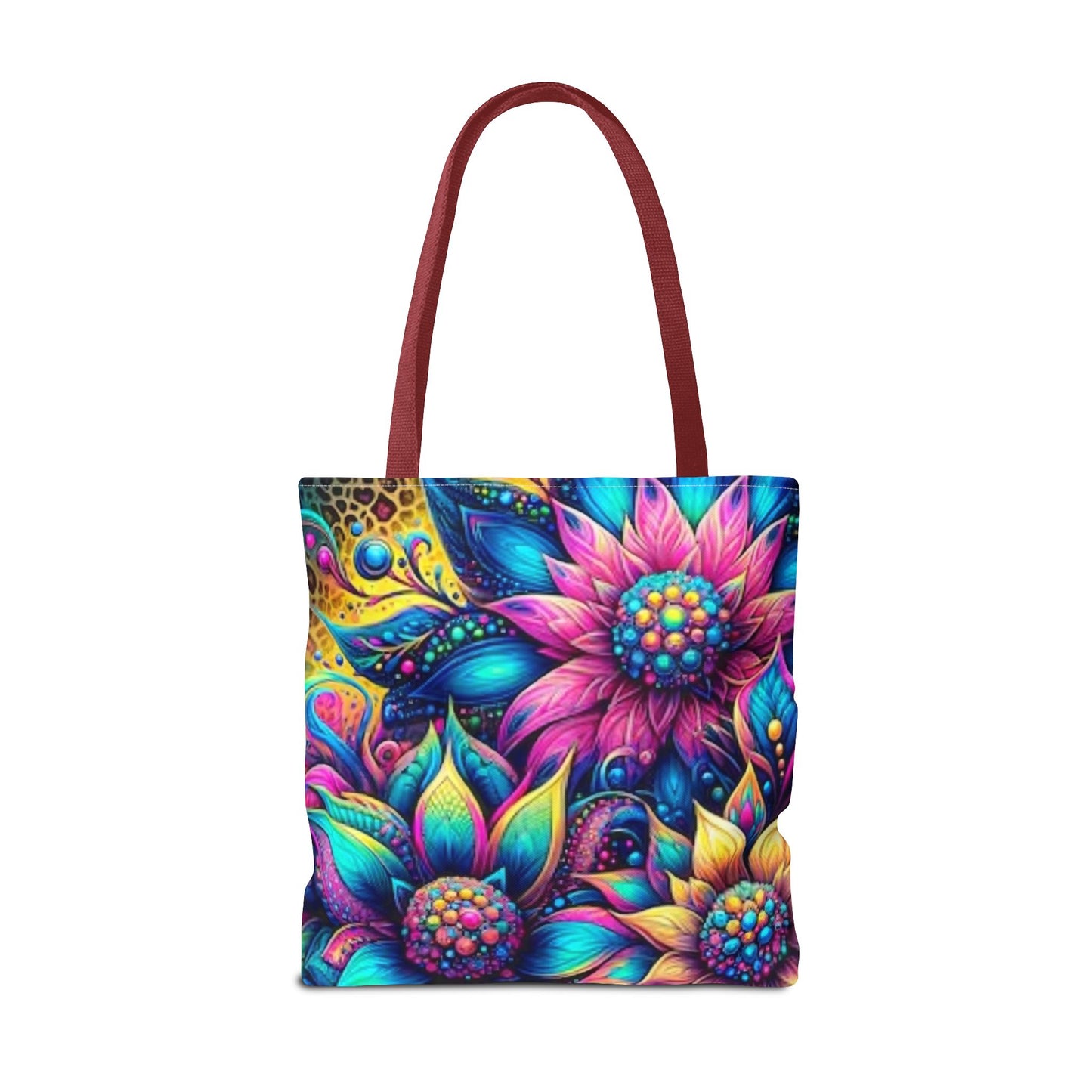 THREE BRIGHT FLOWER DESIGNS - Tote Bag (AOP) - Rock n Royalty Designs