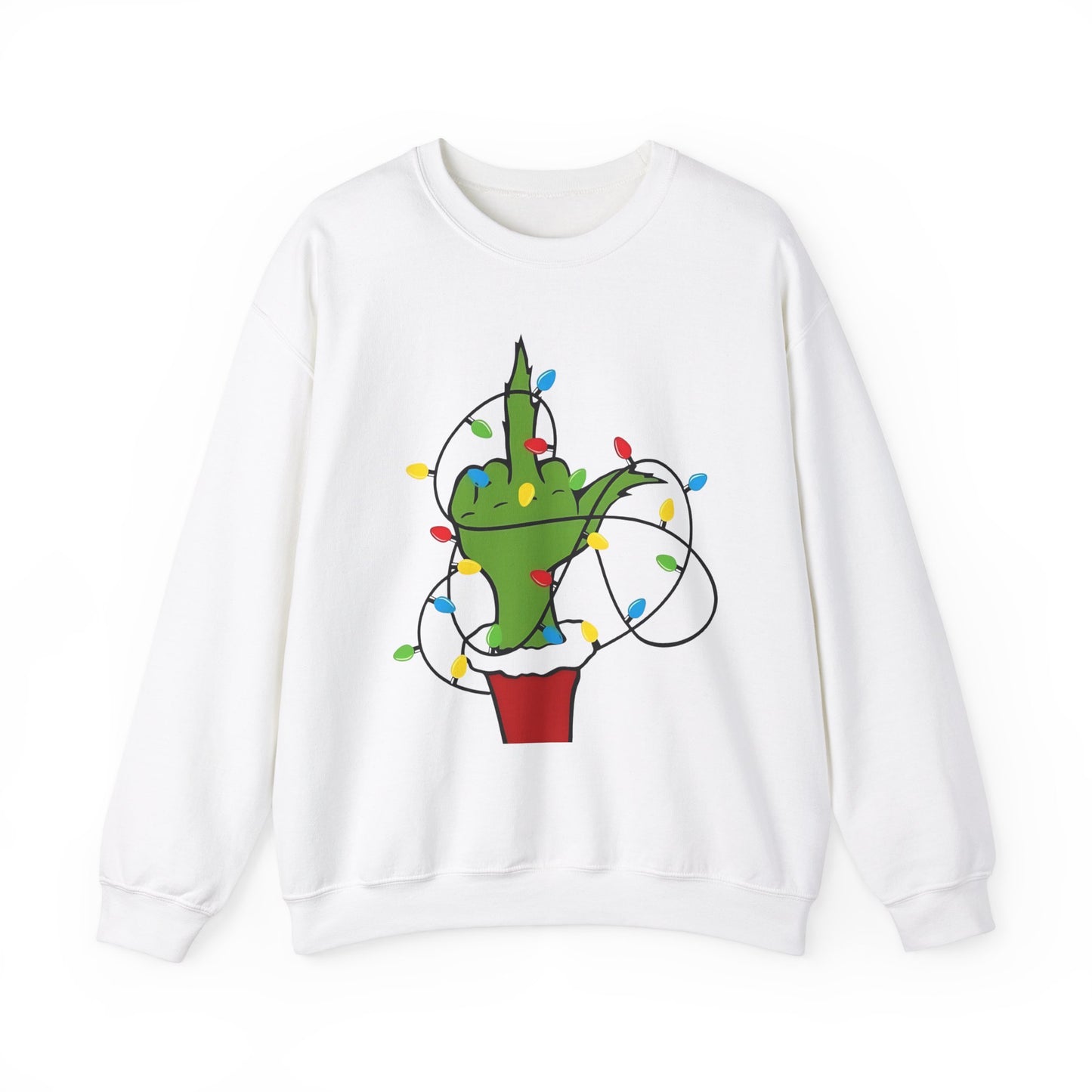 GRINCH FLIPPIN BIRD Unisex Heavy Blend™ Crewneck Sweatshirt Printify