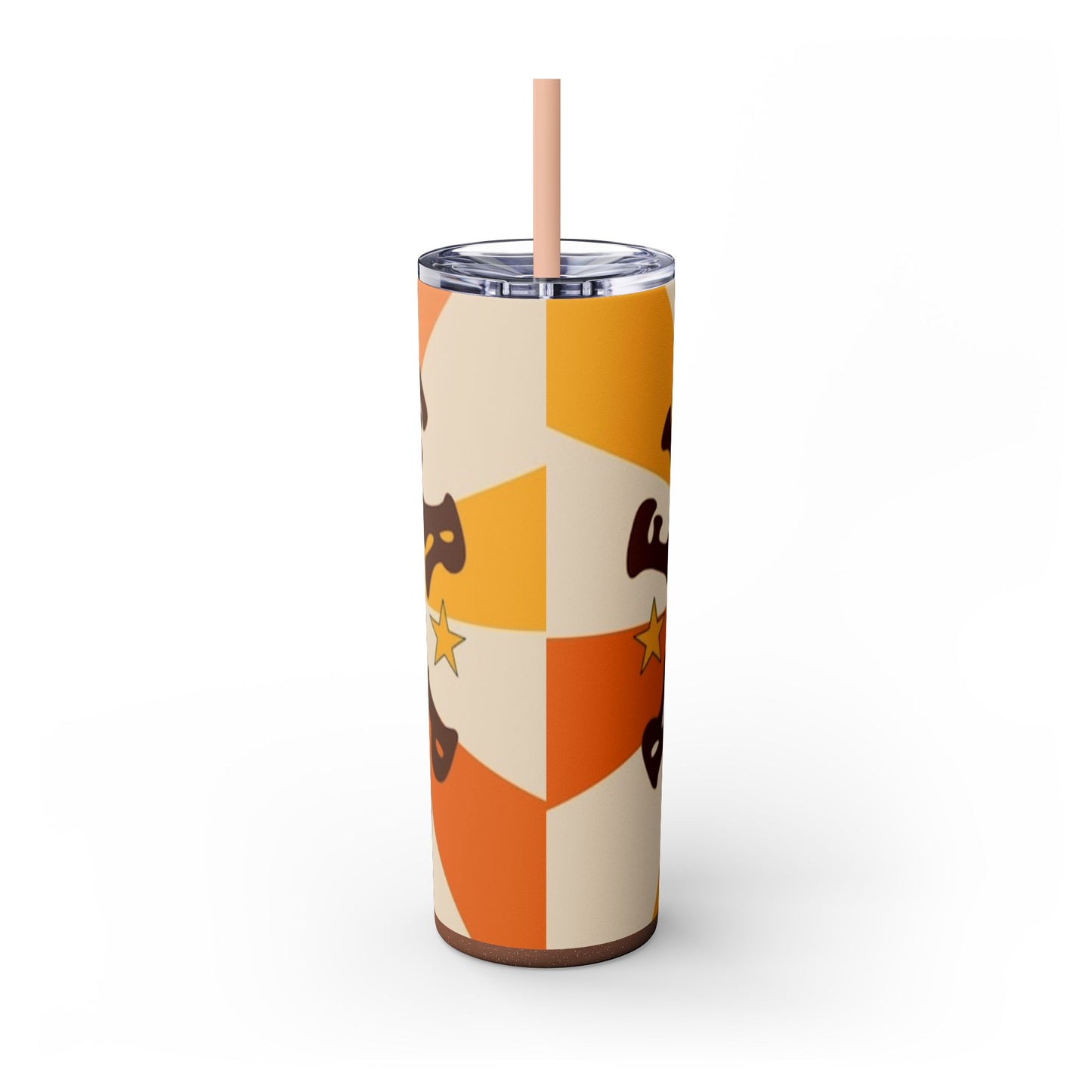 FLOWER POWER 60s -Skinny Tumbler with Straw, 20oz - Rock n Royalty Designs