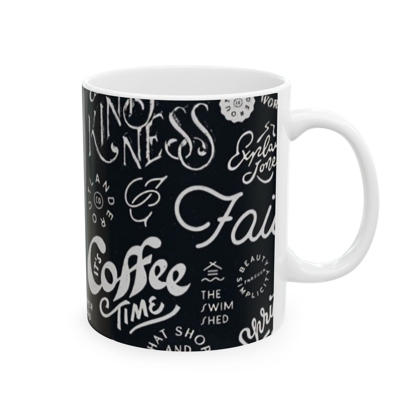 BLK/WHT "Coffee" Ceramic Mug, (11oz, 15oz) Printify