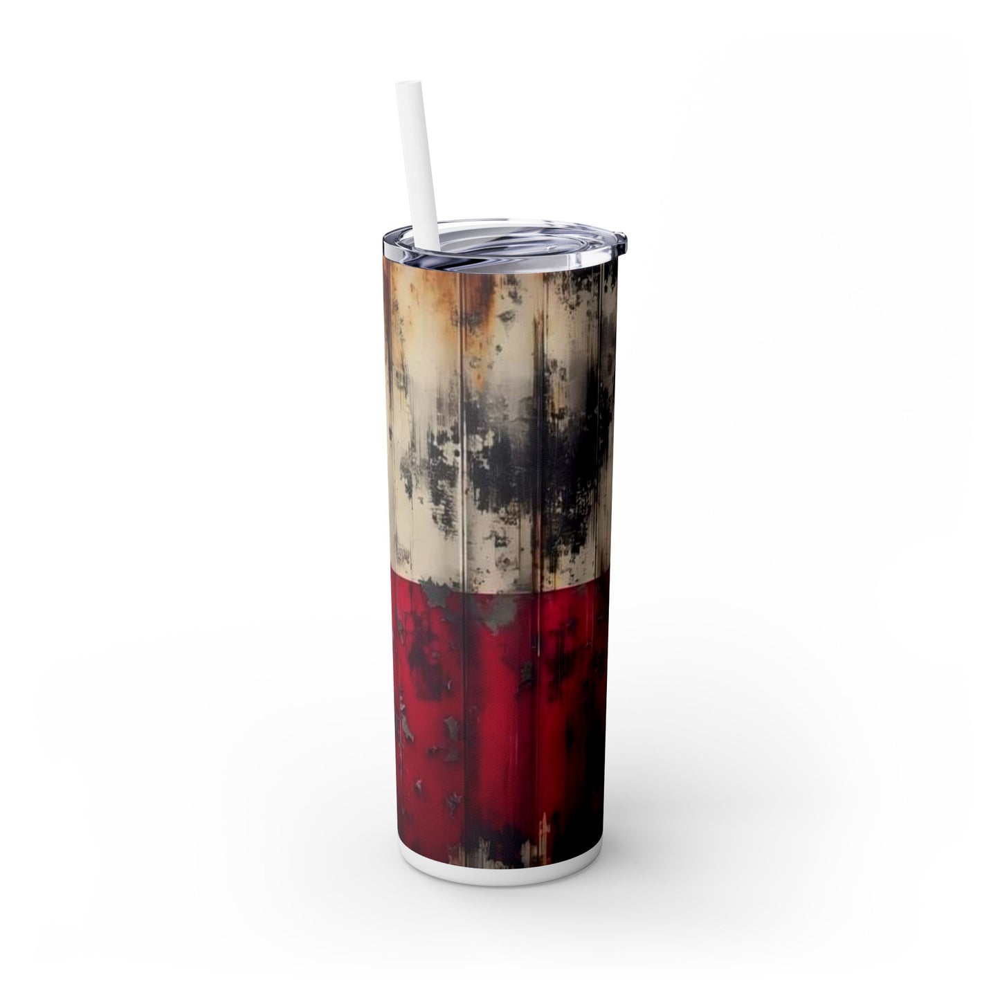 Rust Flag -Skinny Tumbler with Straw, 20oz Printify