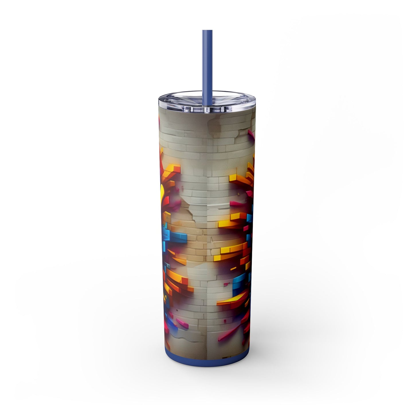 Mtv Telivision - (80s) Skinny Tumbler with Straw, 20oz - Rock n Royalty Designs