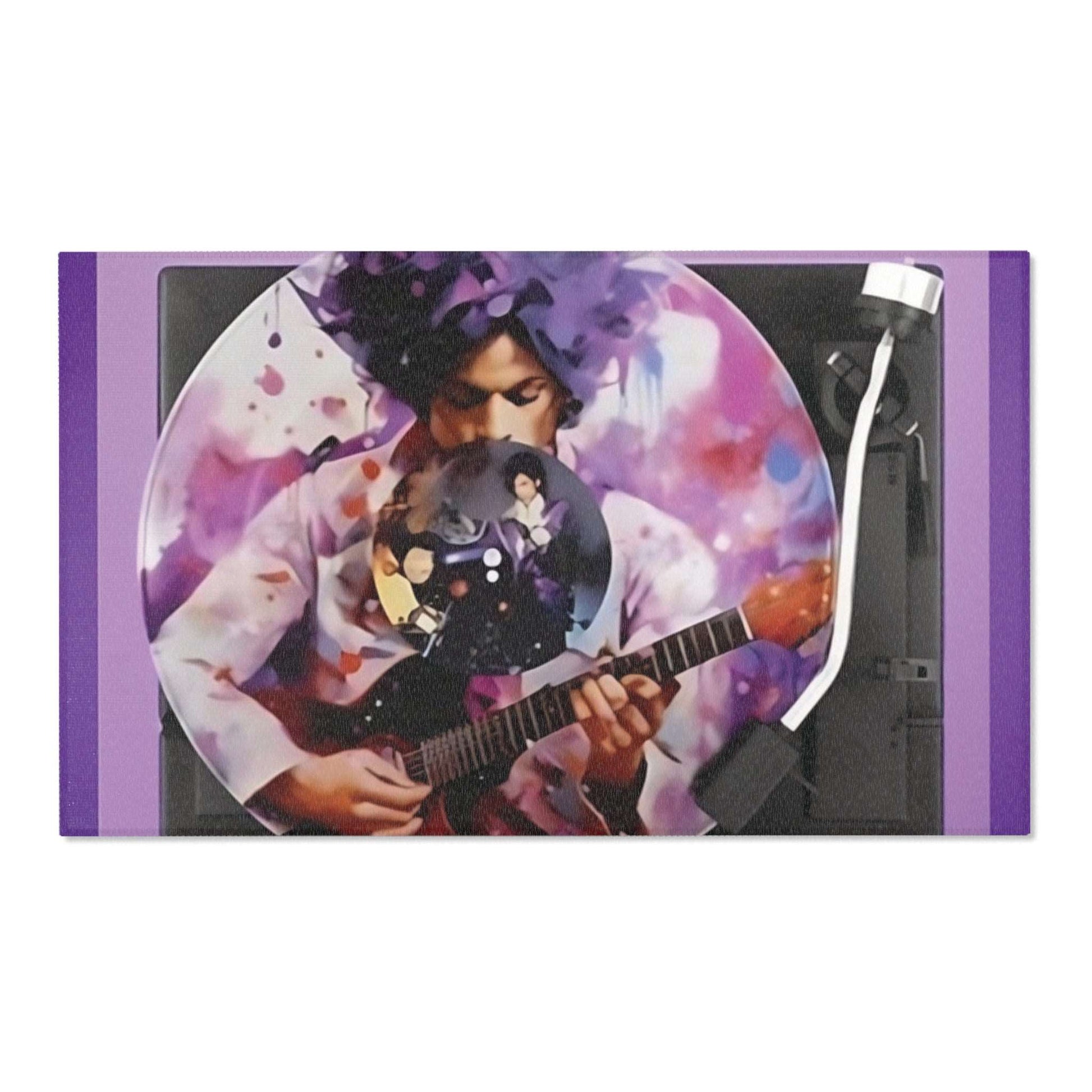 "Purple Reign: Prince Vinyl Record Area Rug" 60x36