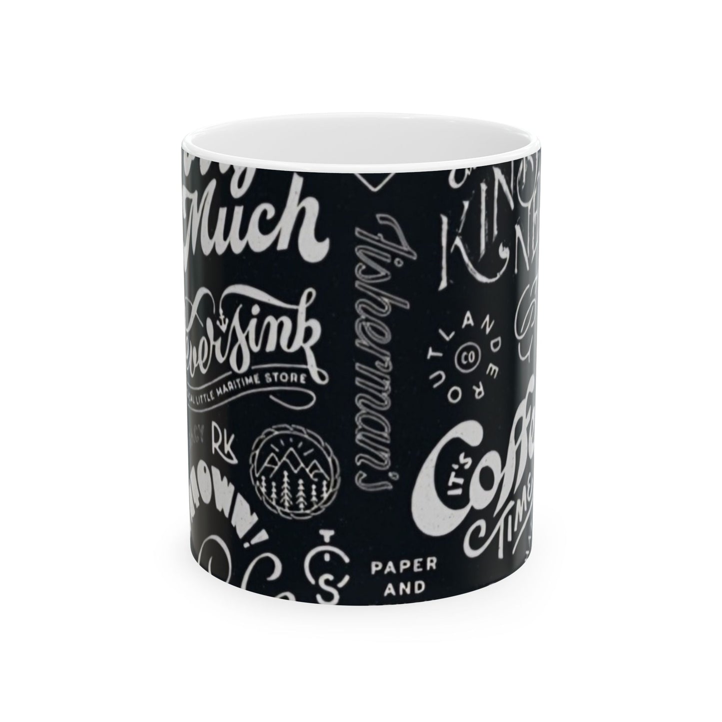 BLK/WHT "Coffee" Ceramic Mug, (11oz, 15oz) Printify