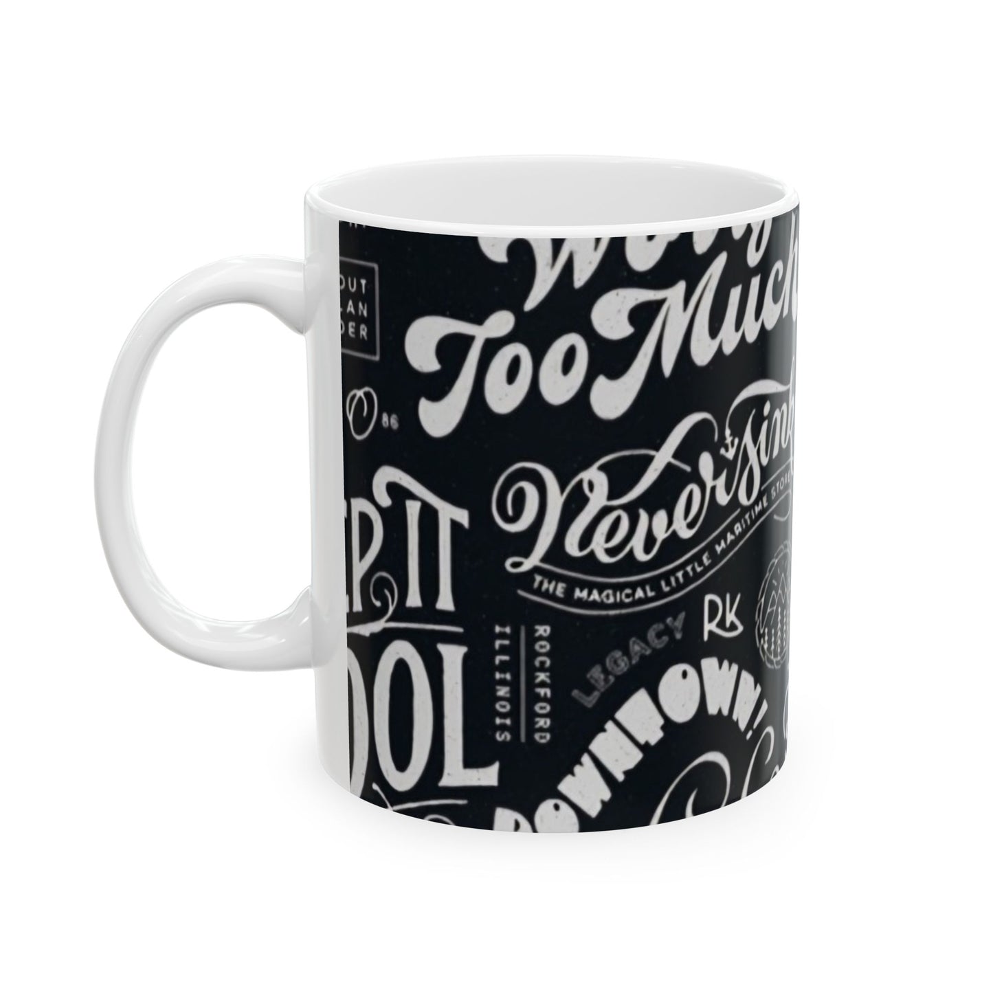 BLK/WHT "Coffee" Ceramic Mug, (11oz, 15oz) Printify