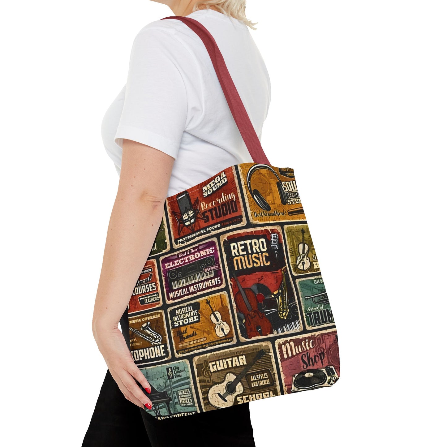 Retro Music - Tote Bag (AOP) - Rock n Royalty Designs