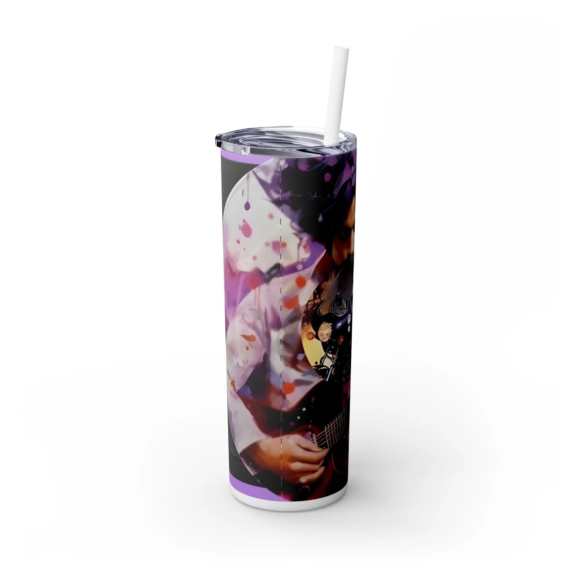 Music- Prince - Record & Label - Skinny Tumbler with Straw, 20oz - Rock n Royalty Designs