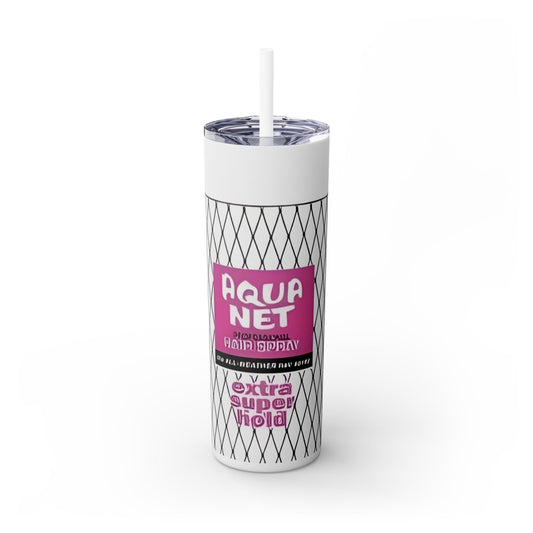 AQUA NET Skinny Tumbler with Straw, 20oz - Rock n Royalty Designs