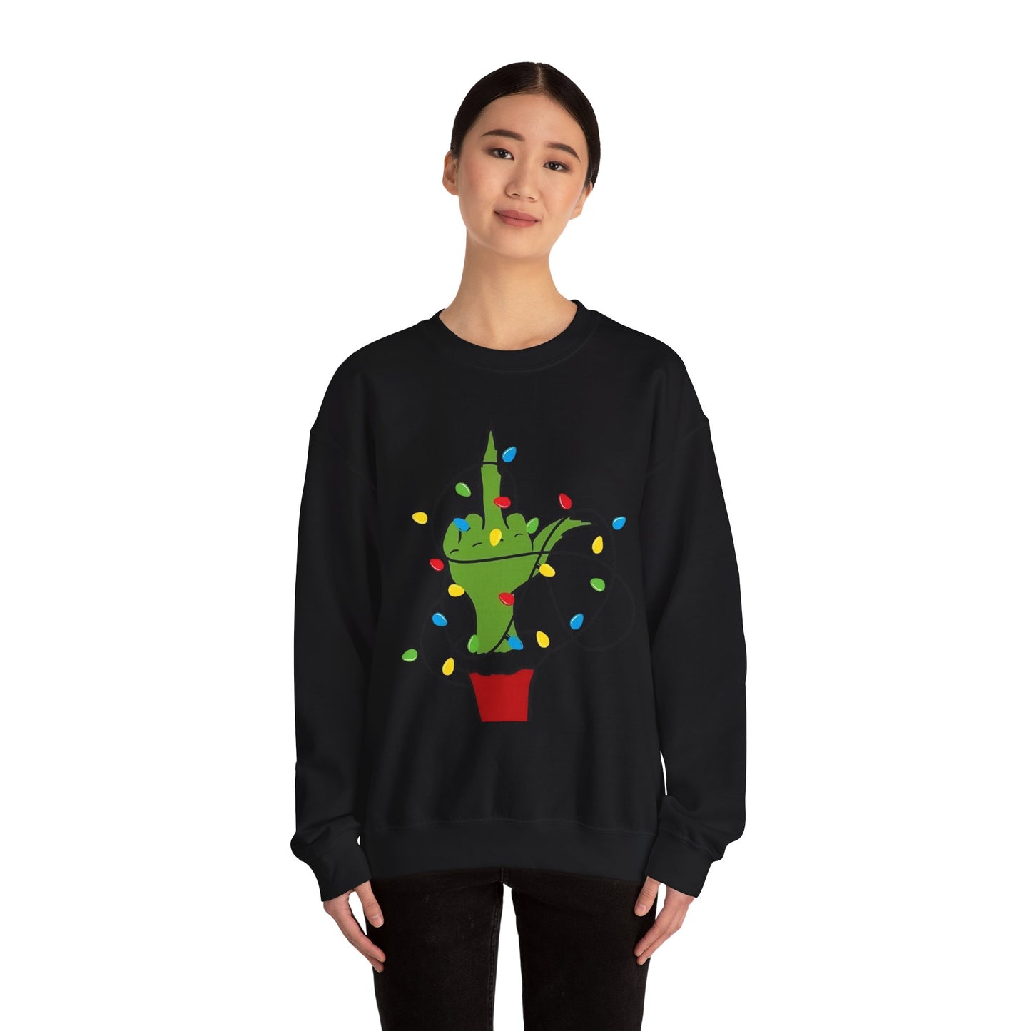 GRINCH FLIPPIN BIRD Unisex Heavy Blend™ Crewneck Sweatshirt Printify