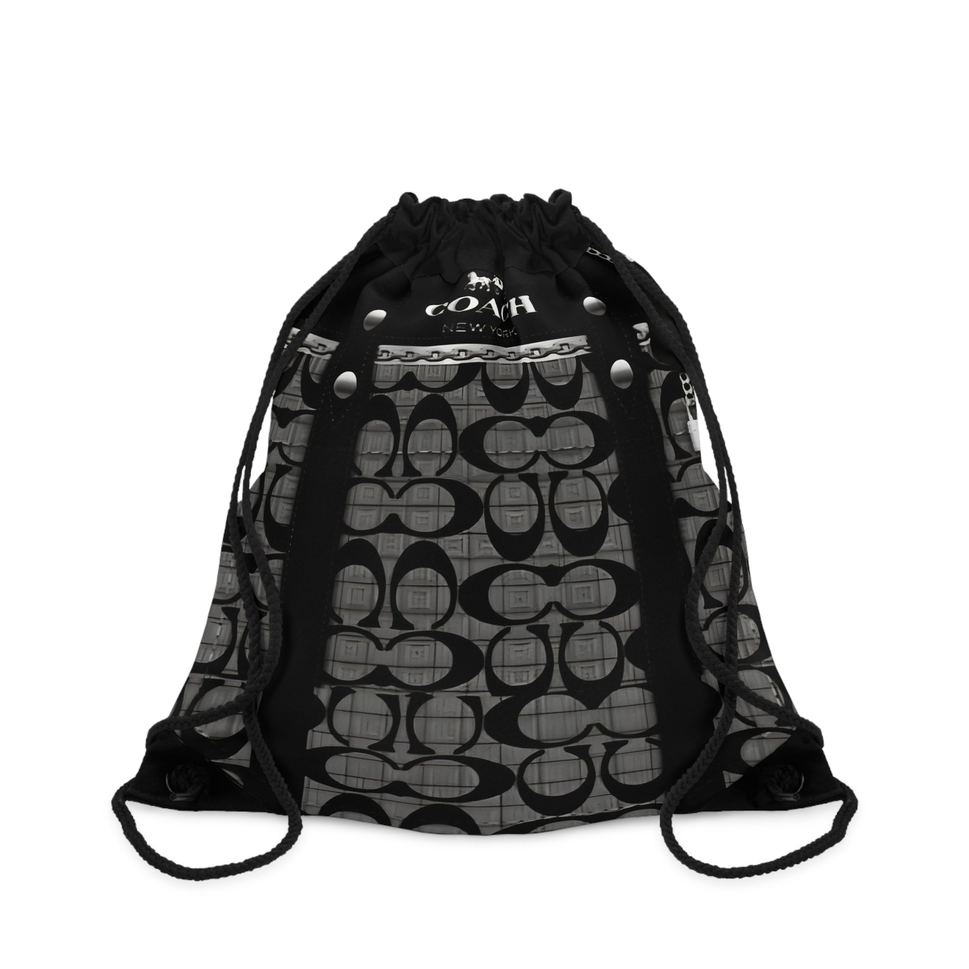 COACHY BLACK & GREY -  Drawstring Bag Printify