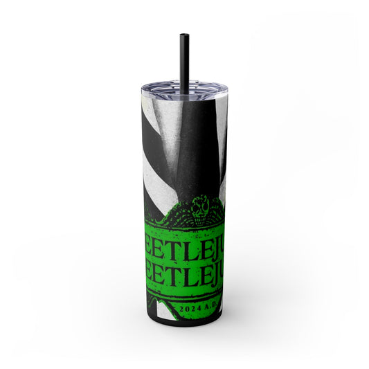 BEETLEJUICE BEETLEJUICE - Skinny Tumbler with Straw, 20oz - Rock n Royalty Designs