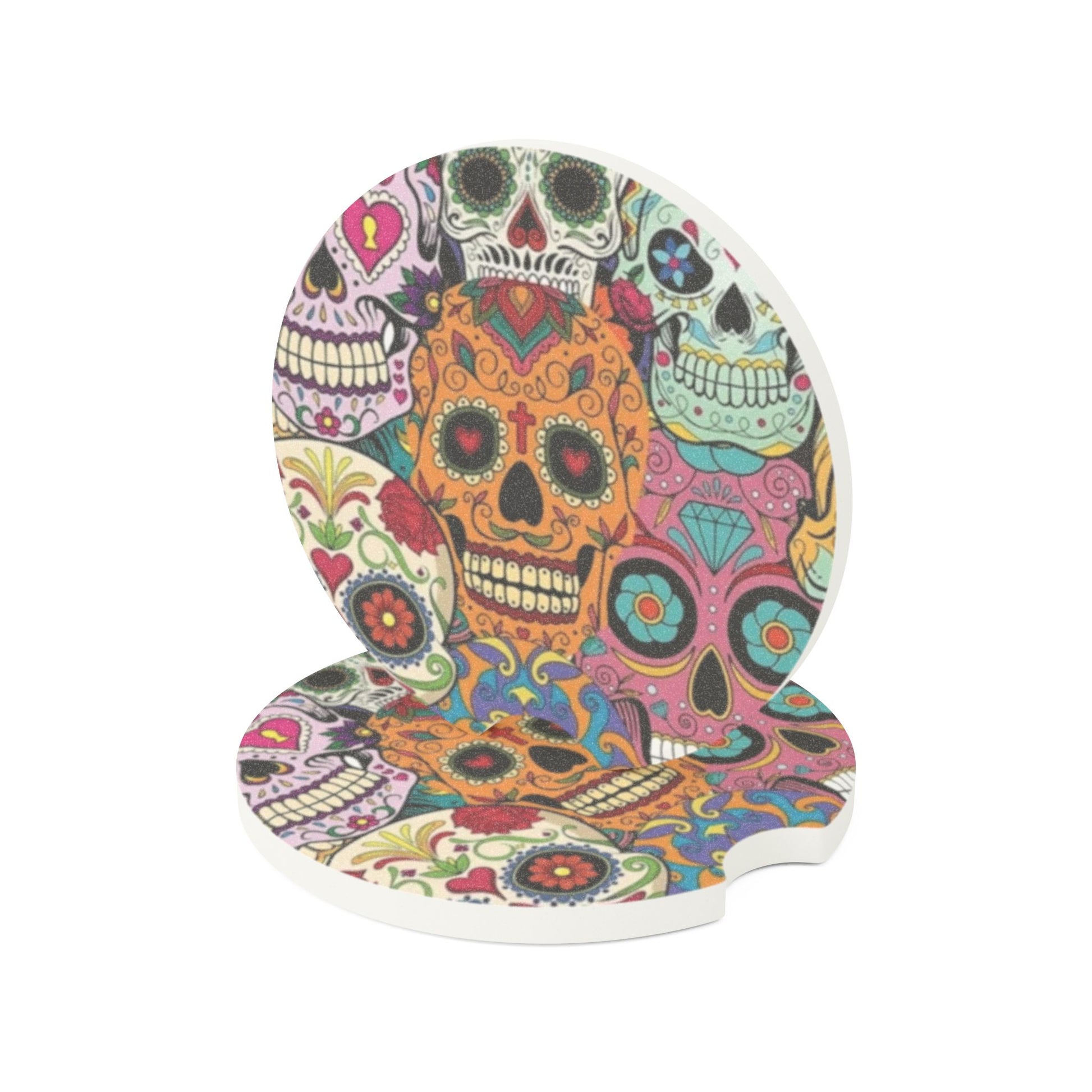 Multi- Color Skull - Soapstone Car Coaster - Rock n Royalty Designs