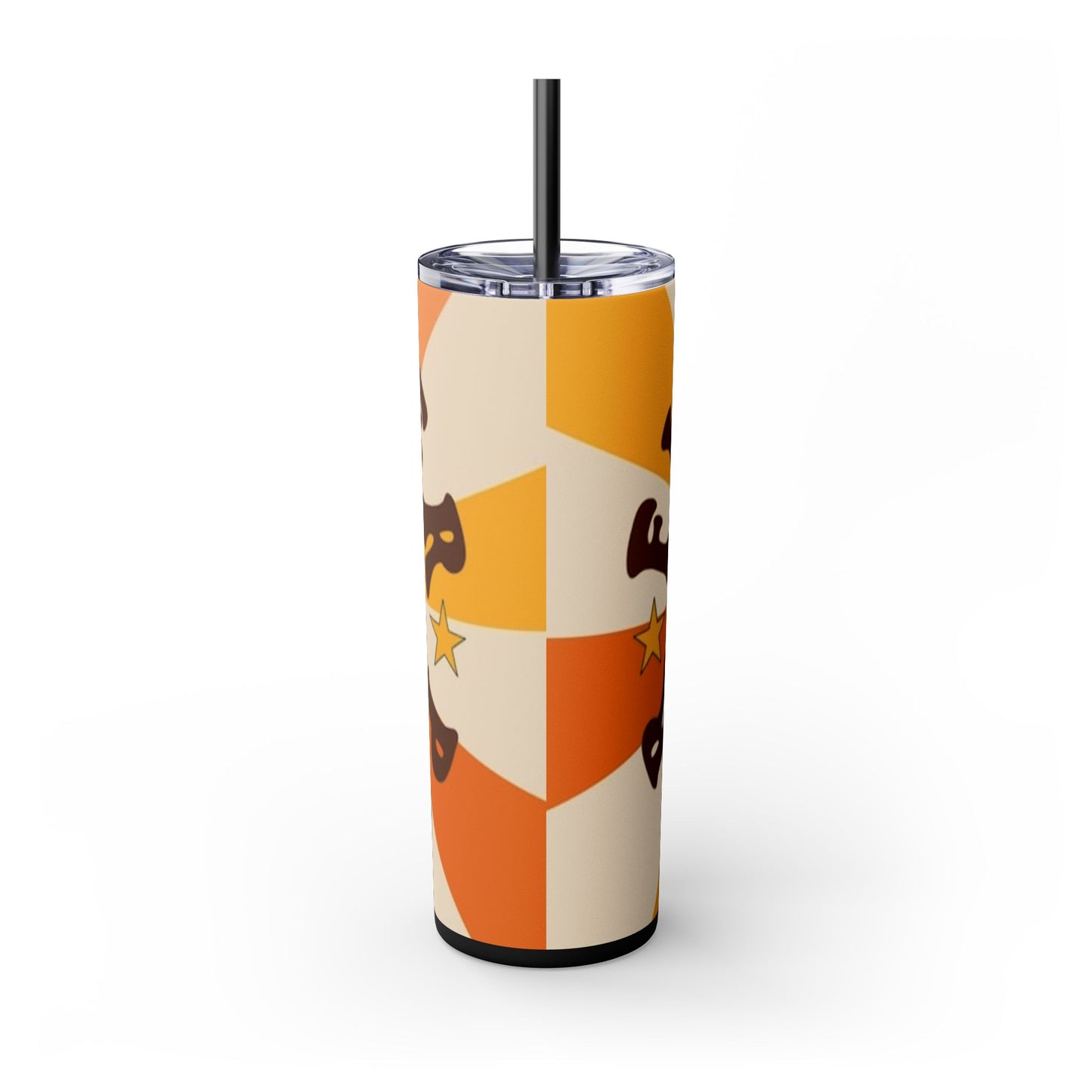 FLOWER POWER 60s -Skinny Tumbler with Straw, 20oz - Rock n Royalty Designs