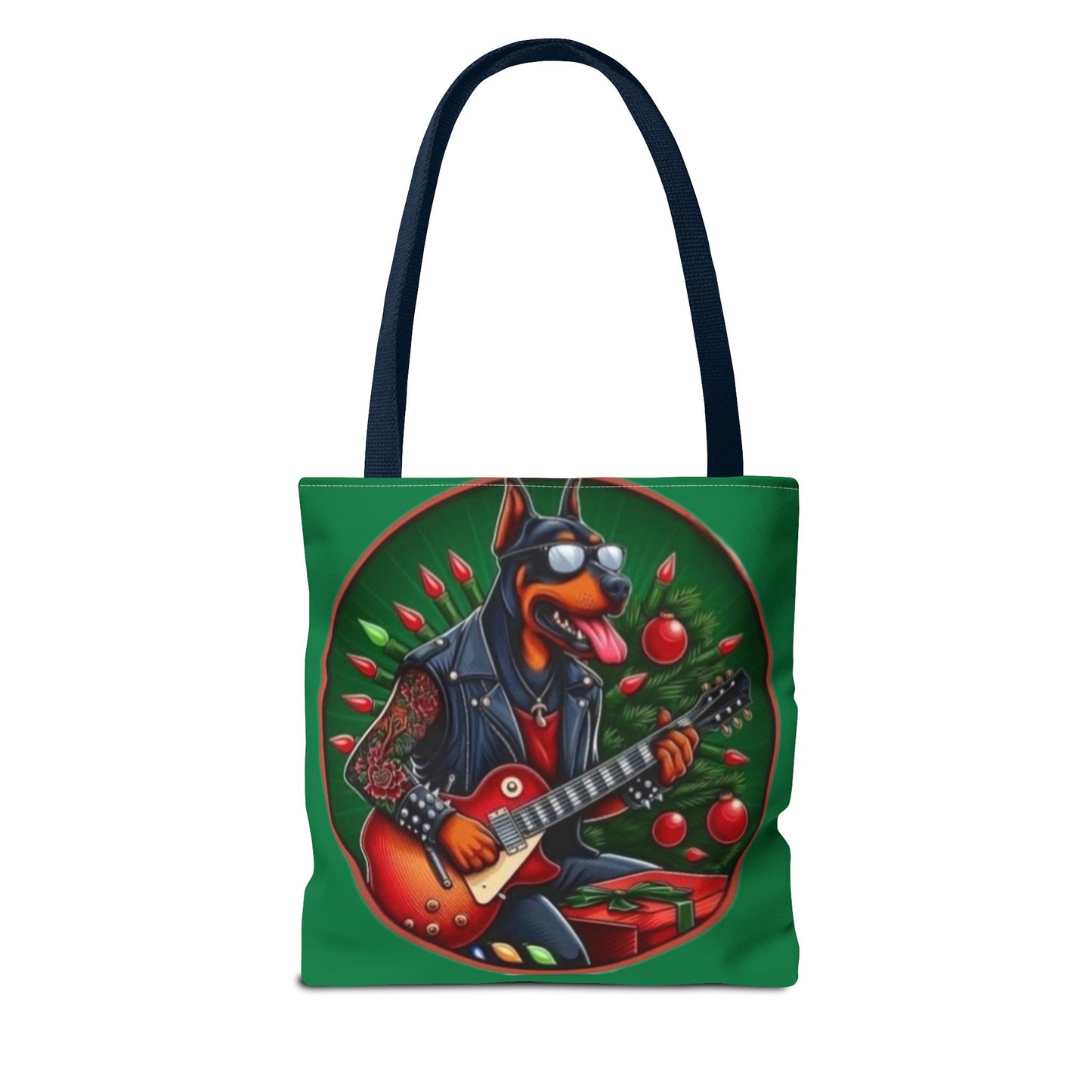 Cool Dobiman Tote Bag - Leather Jacket Guitar Funny Design Printify