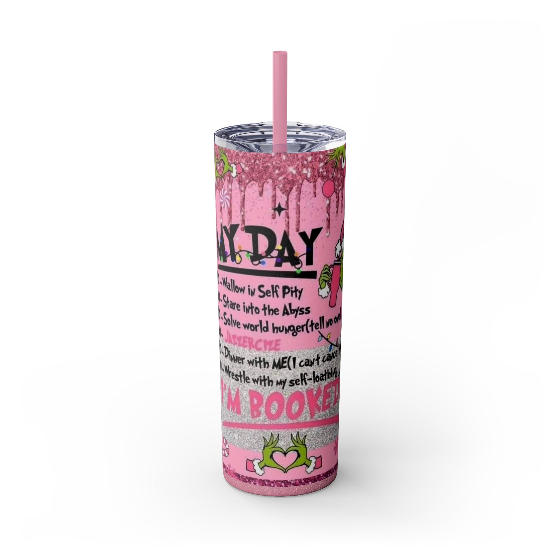 "MR. Grinch Christmas Tumbler - Funny Holiday Drink Cup with Straw" Printify