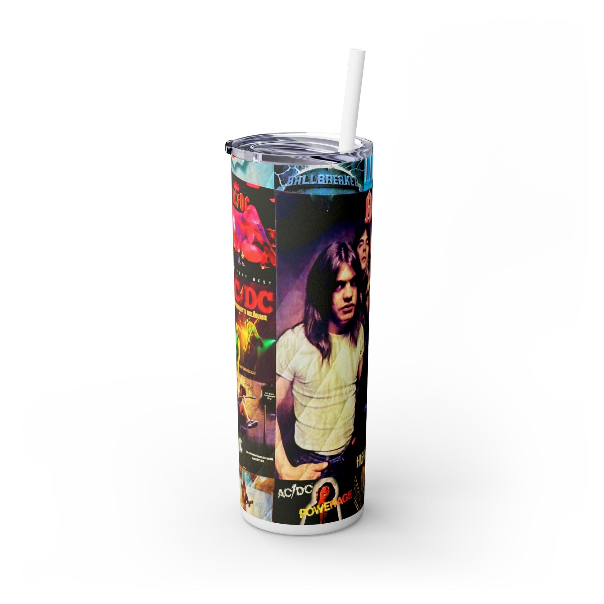 ACDC D Skinny Tumbler with Straw, 20oz - Rock n Royalty Designs